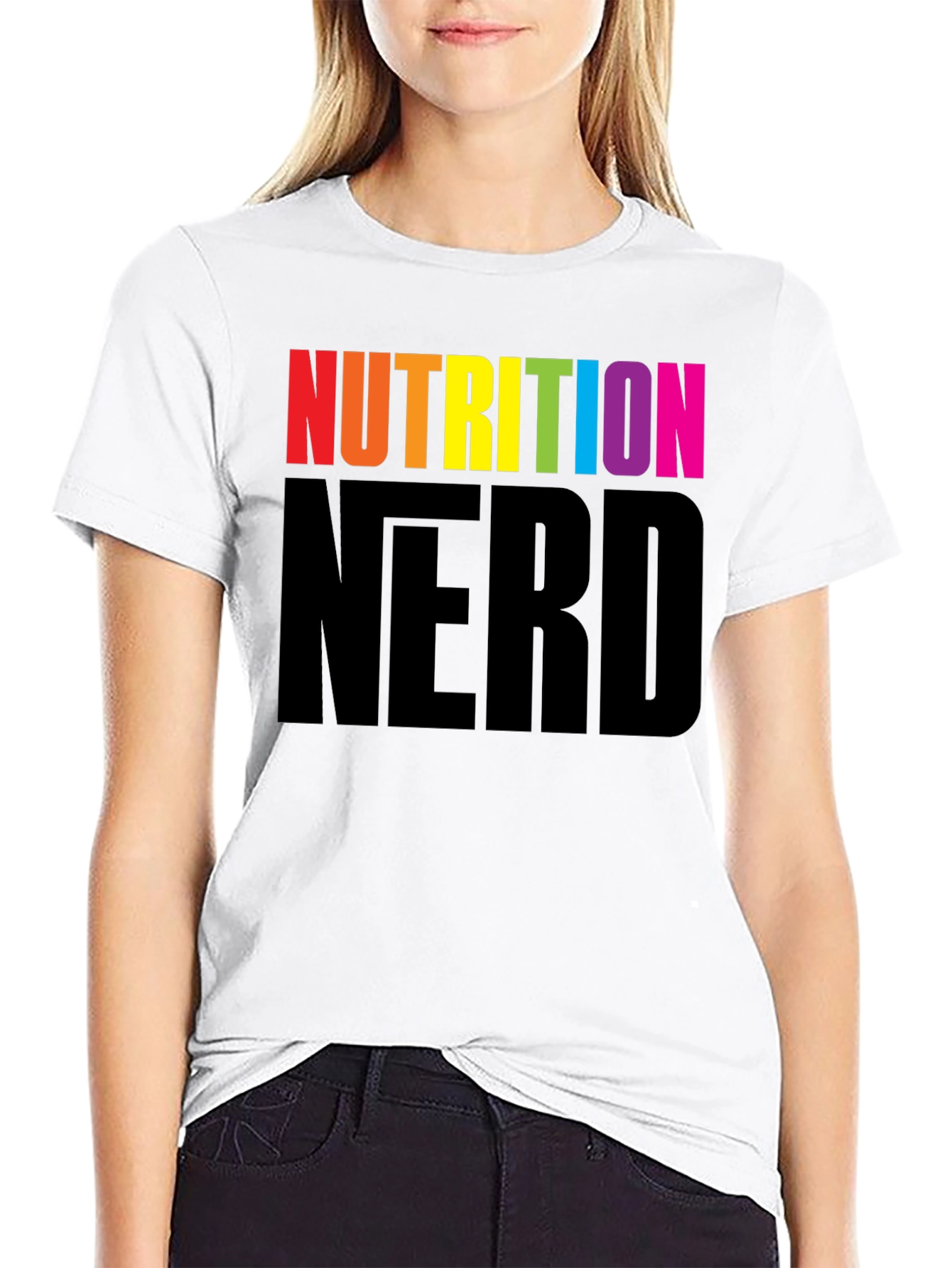 Nutrition Nerd Rainbow Graphic Black T-Shirt - 9