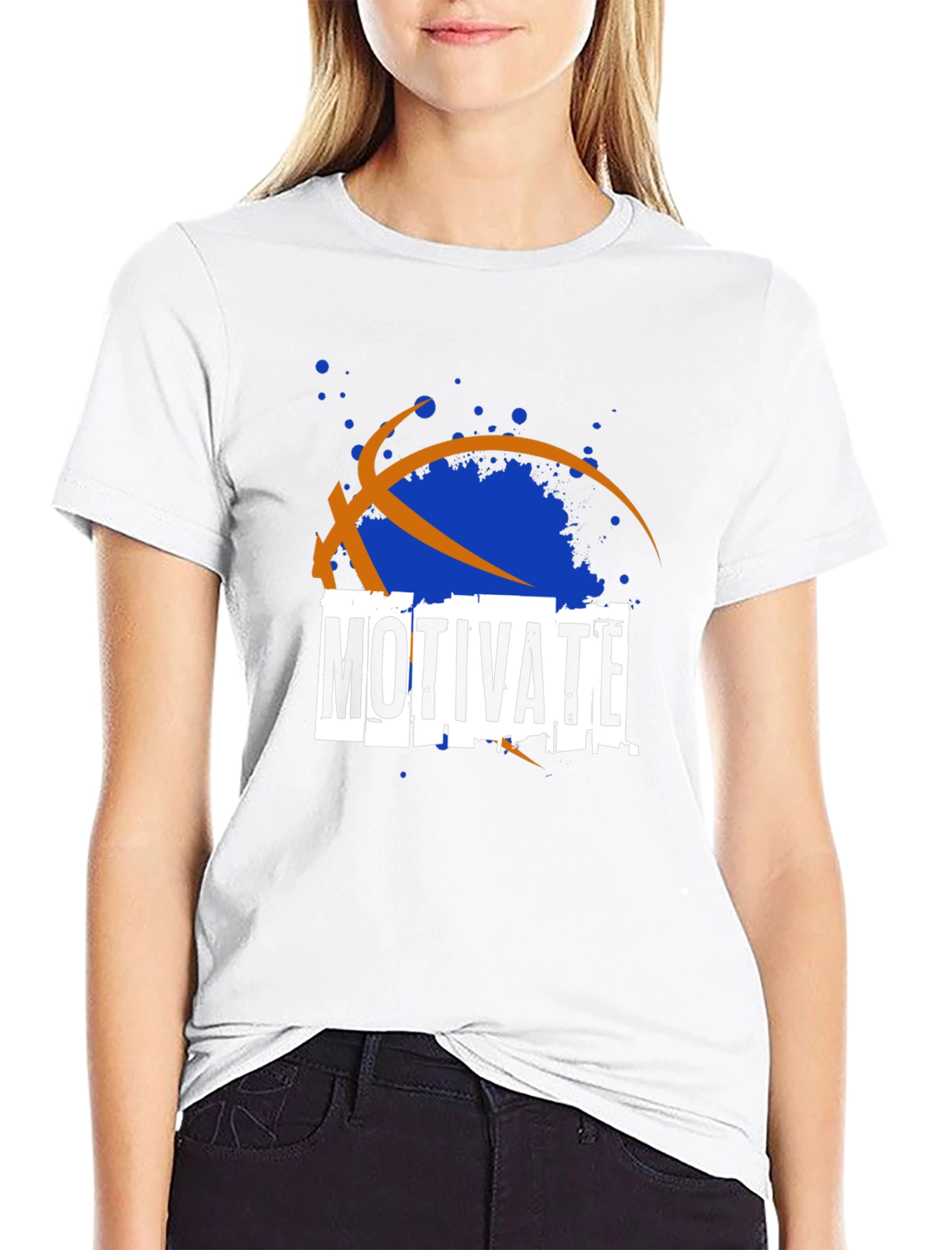 Black Motivate Basketball Graphic T-Shirt view 9