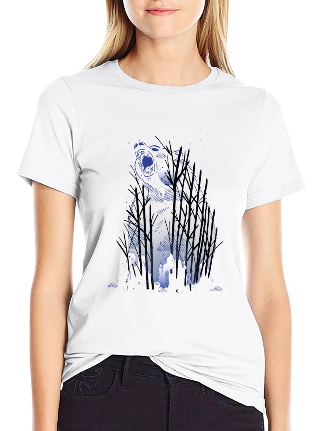 Bear & Campfire Graphic Tee - Nature Adventure Style - 9