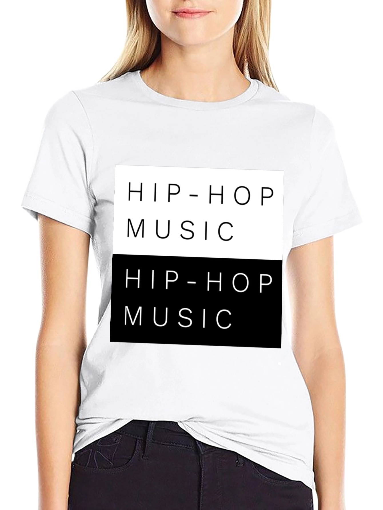 Black Hip-Hop Music T-Shirt Black Trendy Graphic Tee view 9