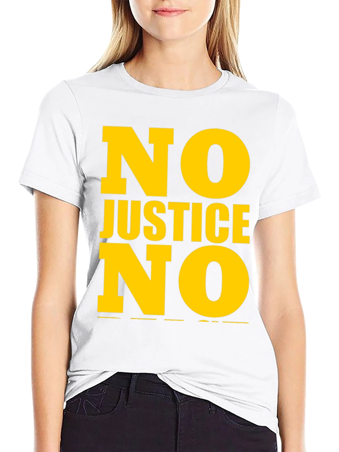 Black No Justice No Peace Graphic Tee view 9