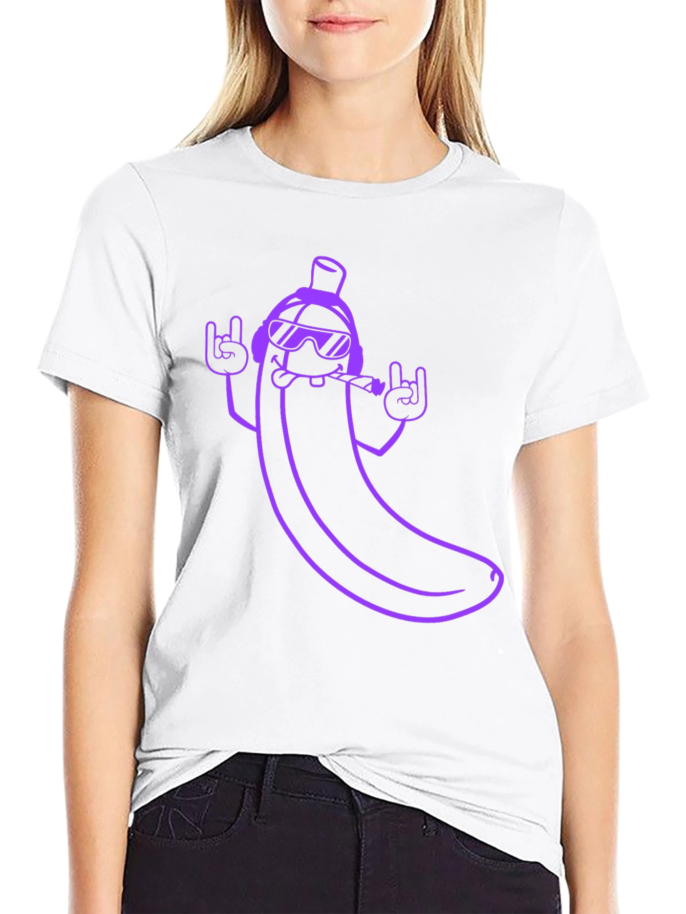 Black Cool Banana Graphic T-Shirt - Rock On Style! view 9