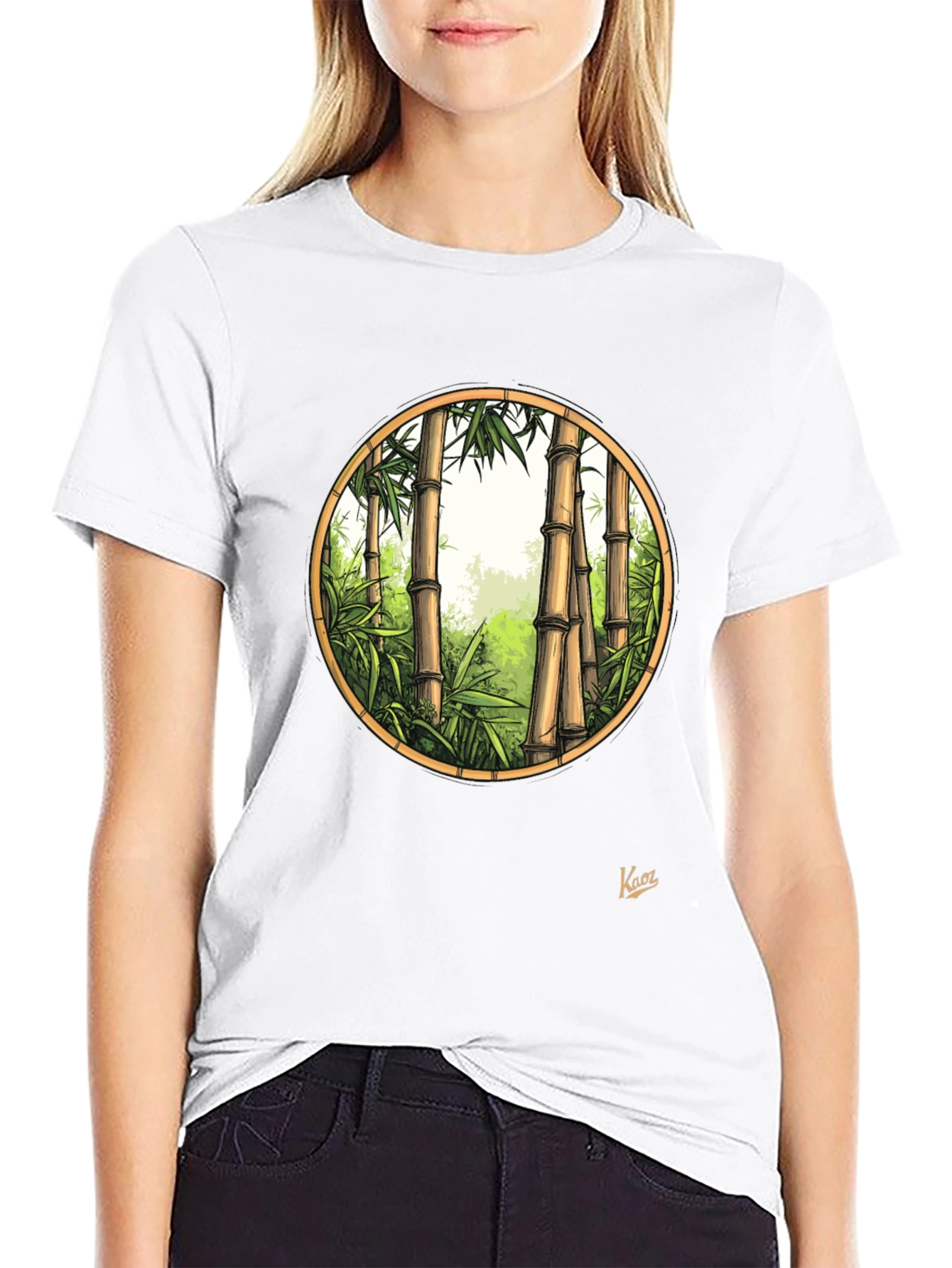 Black Bamboo Forest Graphic Tee - Nature Inspired Men's Shirt view 9