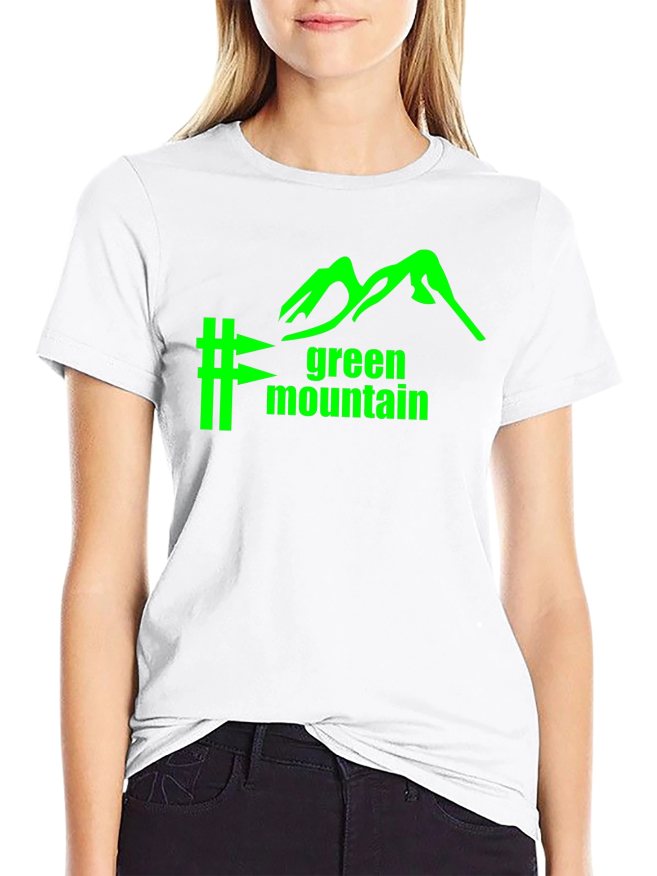Black Green Mountain Graphic Tee - Black Cotton Blend view 9