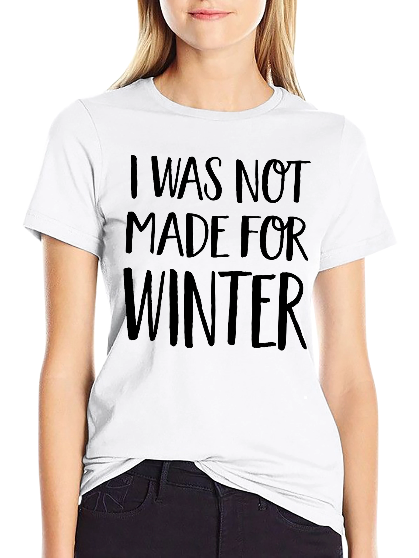 Black I Was Not Made For Winter Graphic Tee view 9