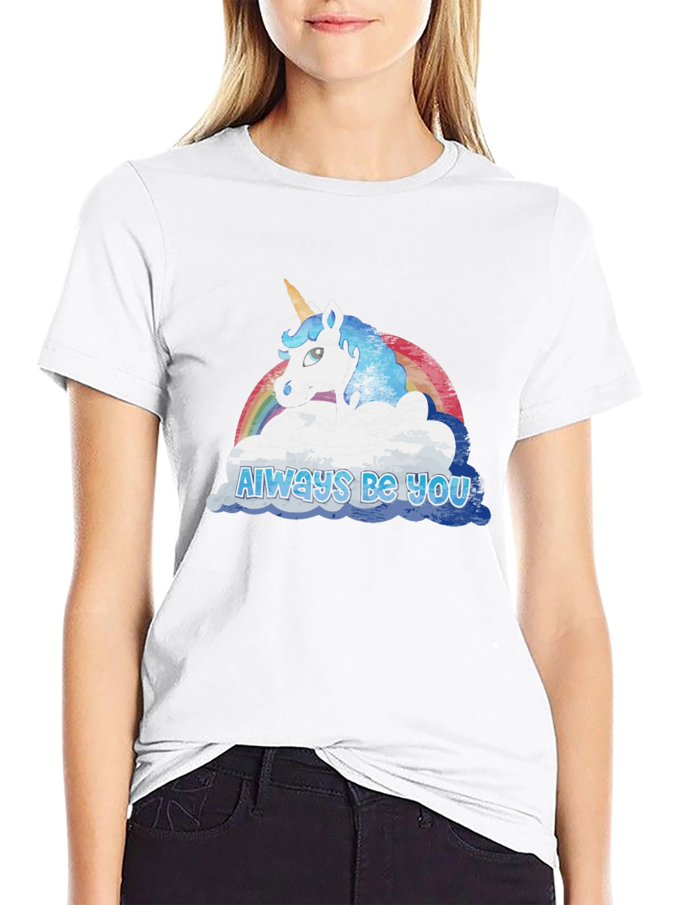 Black Always Be You Unicorn Graphic Tee - Soft Cotton Blend view 9