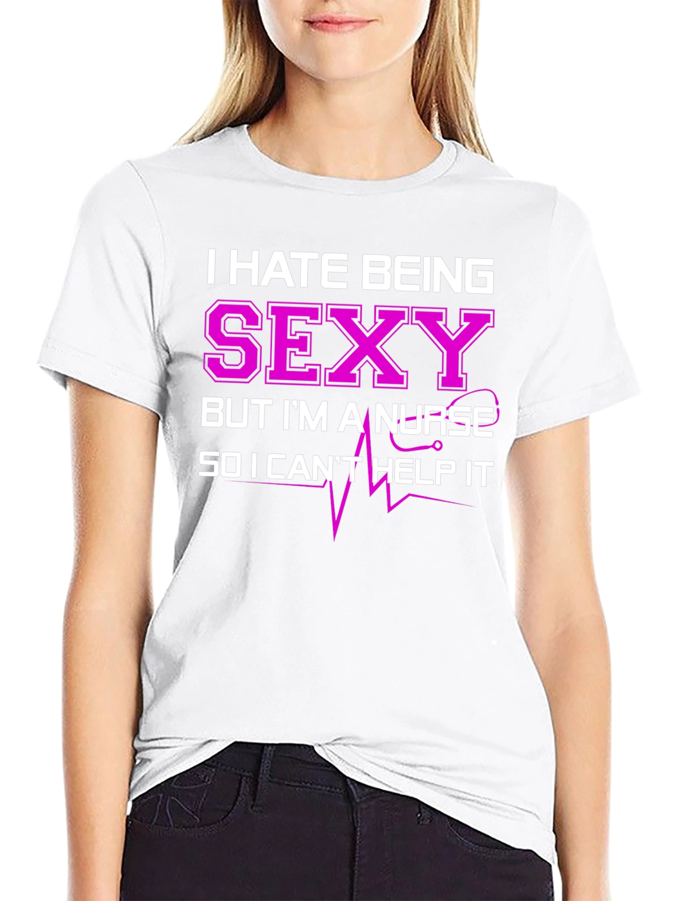 Black Funny Nurse T-Shirt - I Hate Being Sexy view 9