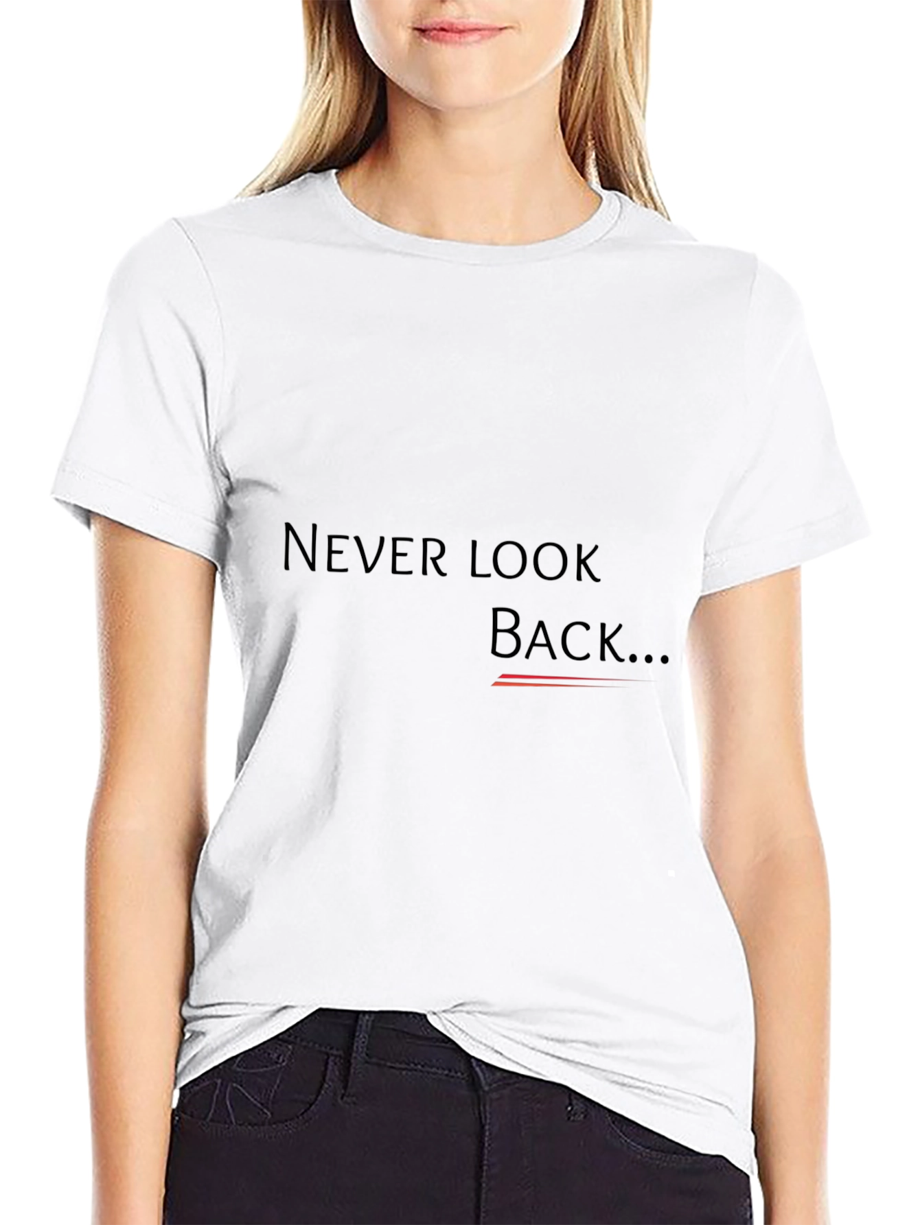 Black Never Look Back Graphic T-Shirt - Black view 9