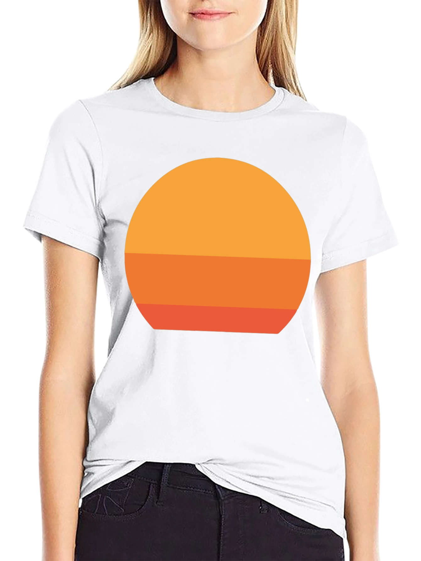 Black Retro Sunset Graphic Black T-Shirt view 9