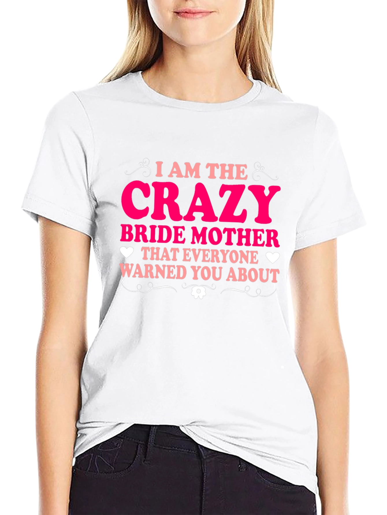 Black Crazy Bride Mother Tee view 9