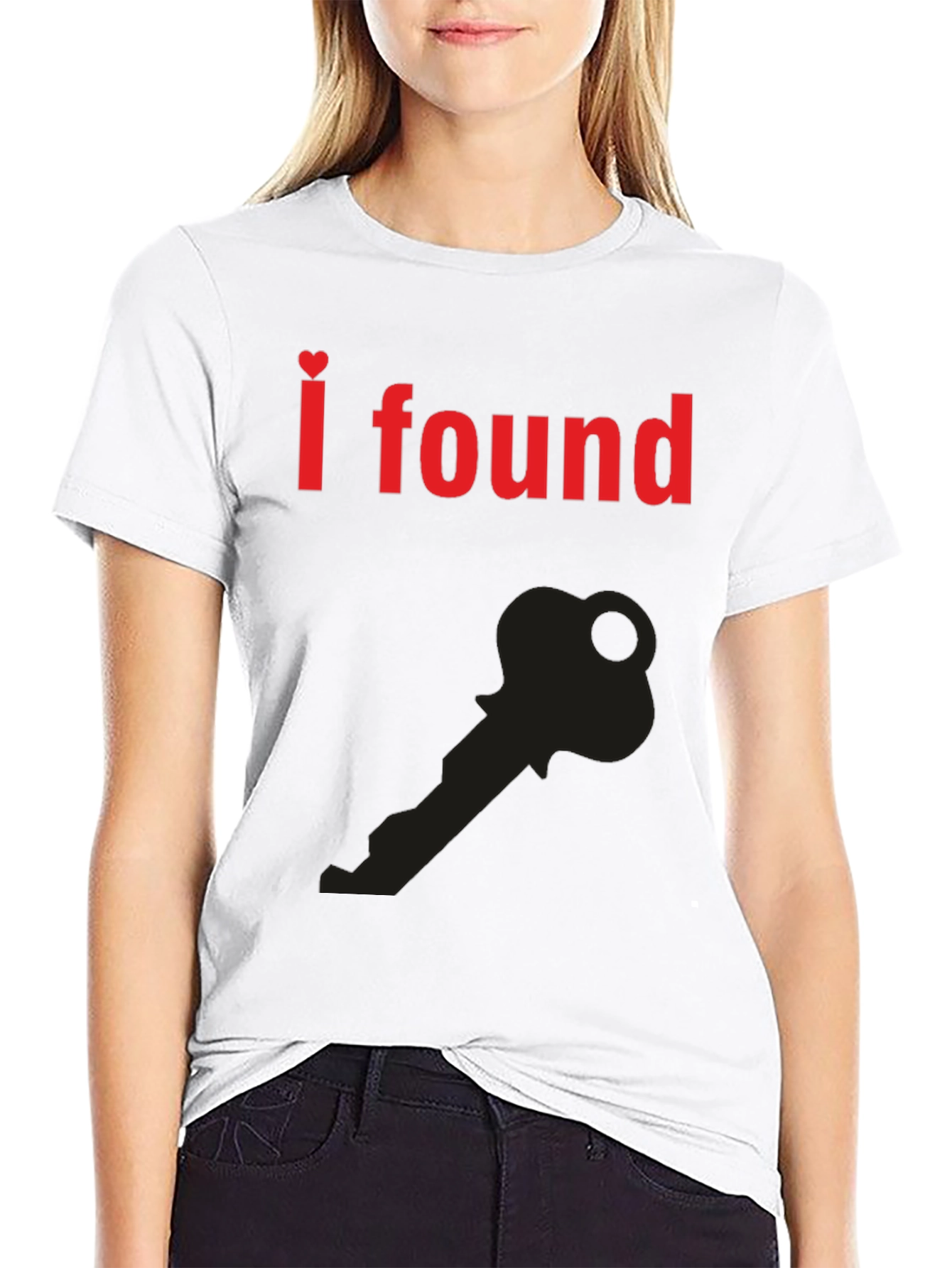 Black I Found the Key T-Shirt - Heart Graphic view 9