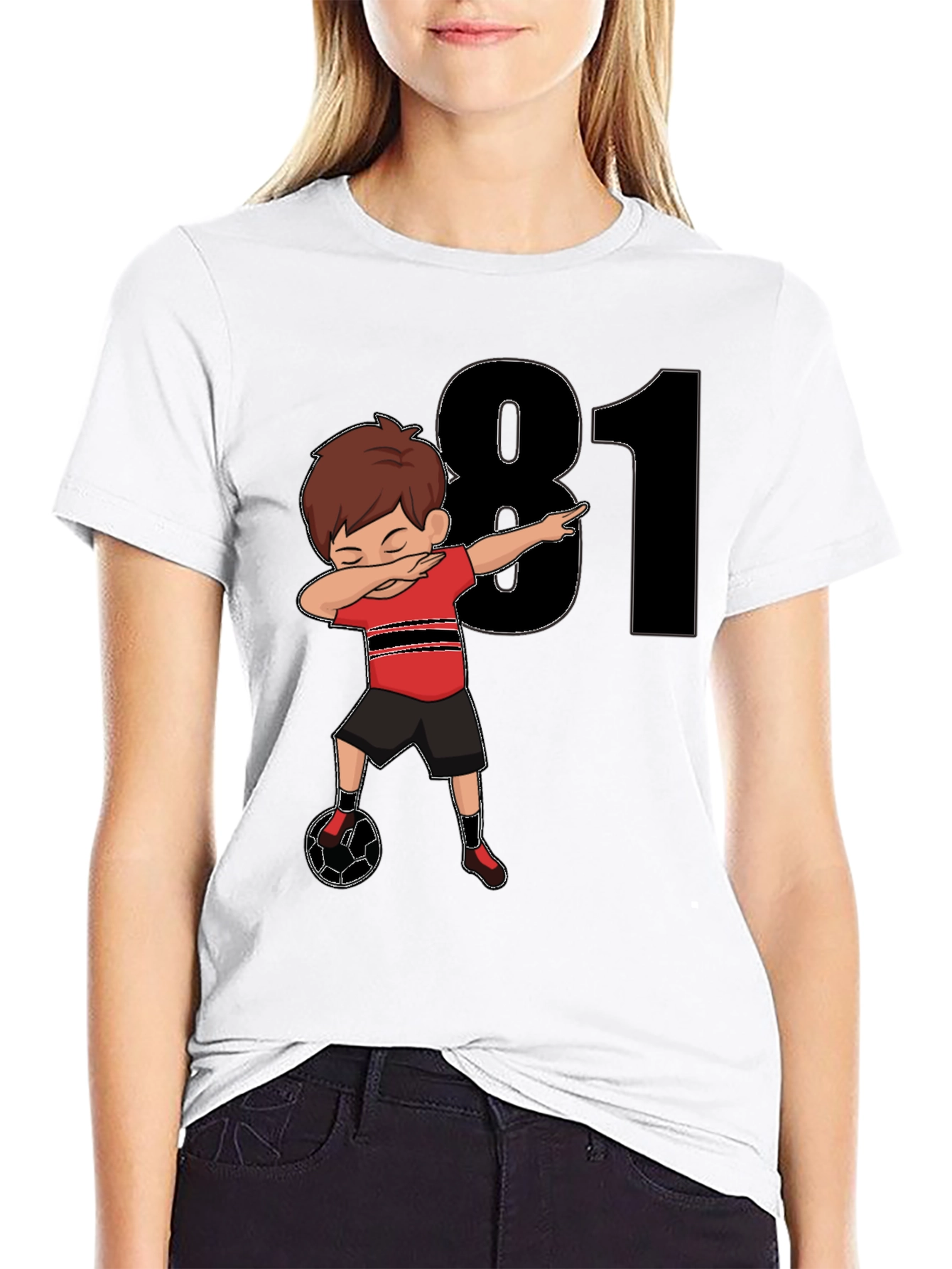 81st Birthday Soccer Dabbing Boy T-Shirt - 9