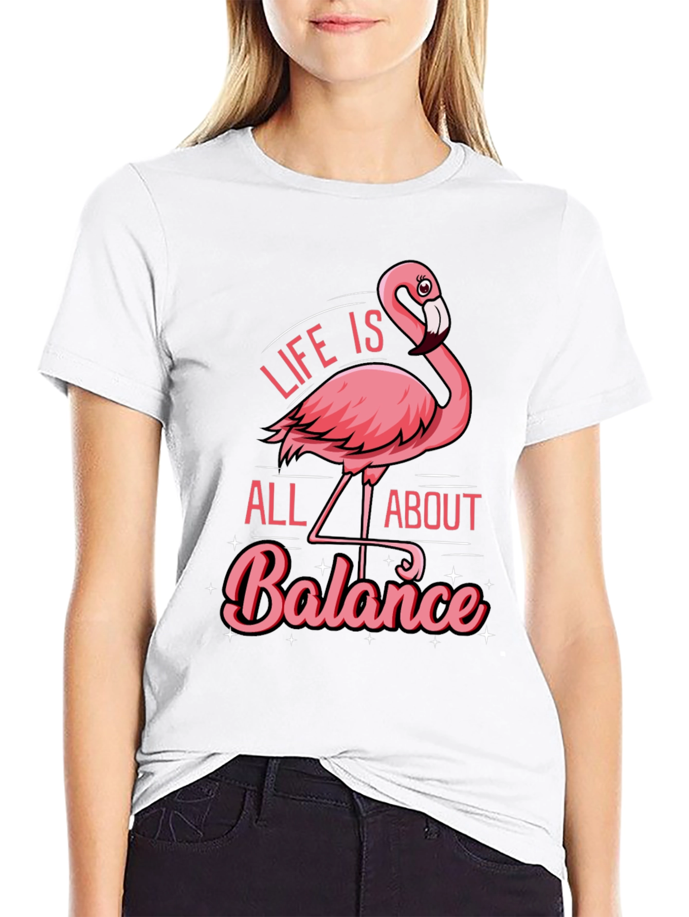 Black Life is All About Balance Flamingo Graphic T-Shirt view 9