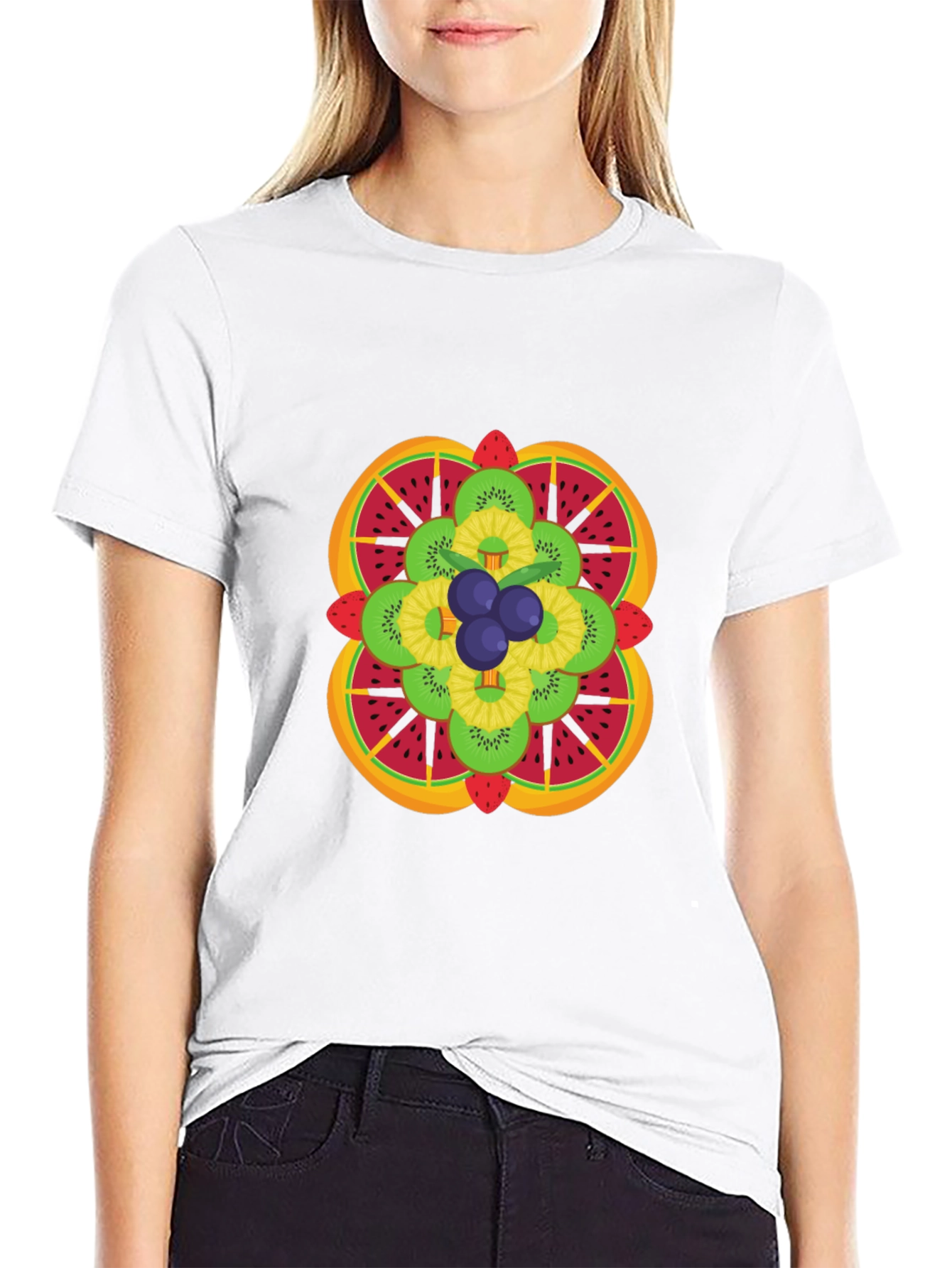 Black Fruit Mandala Graphic Tee - Stylish & Unique Design view 9