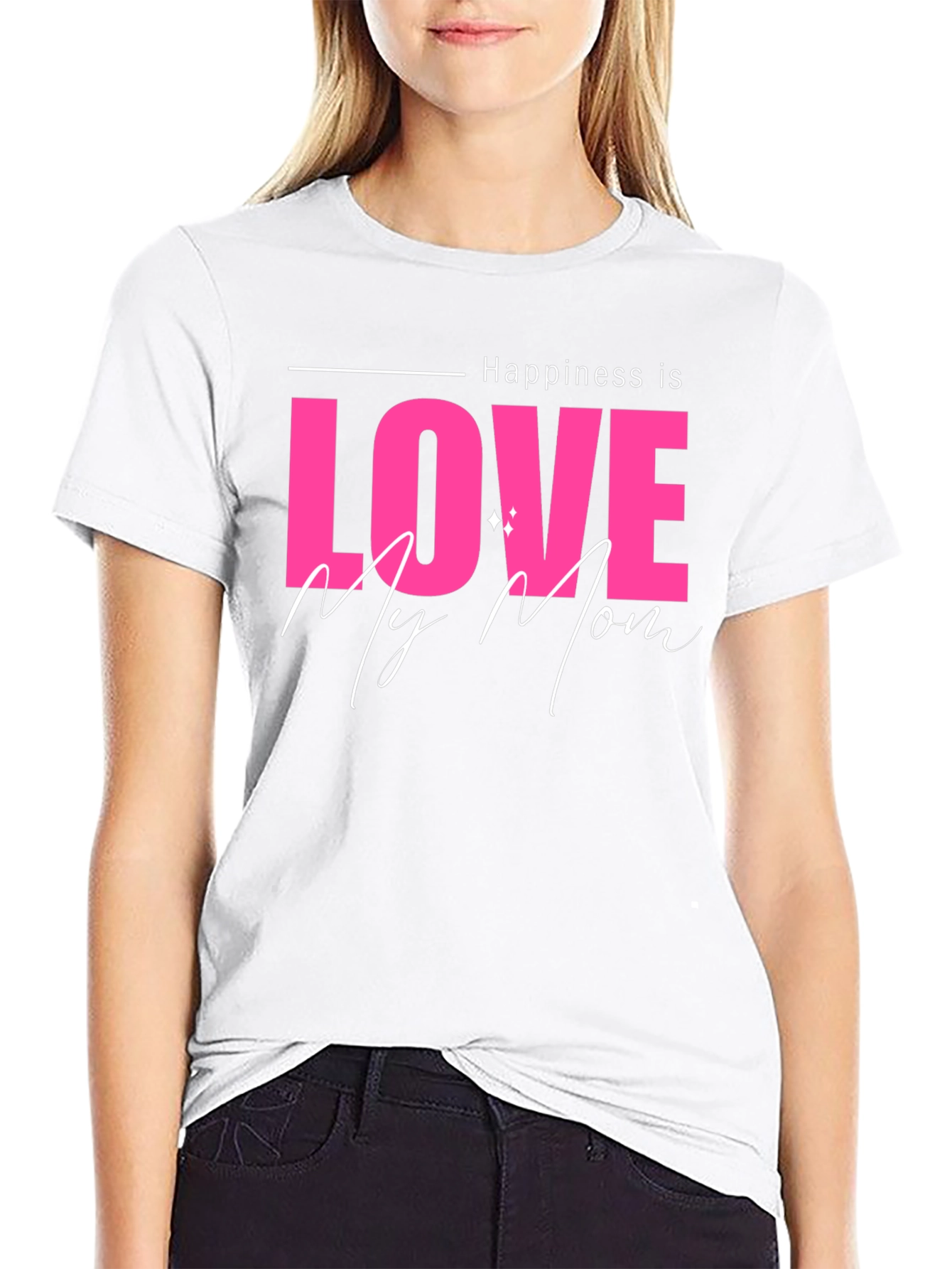 Black Happiness is Love My Mom Black T-Shirt view 9