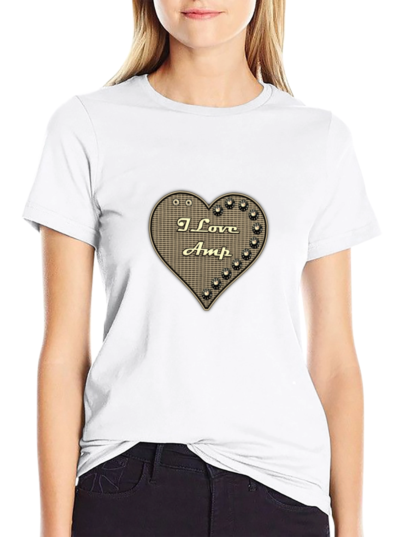 Black I Love Amp Heart Graphic T-Shirt view 9