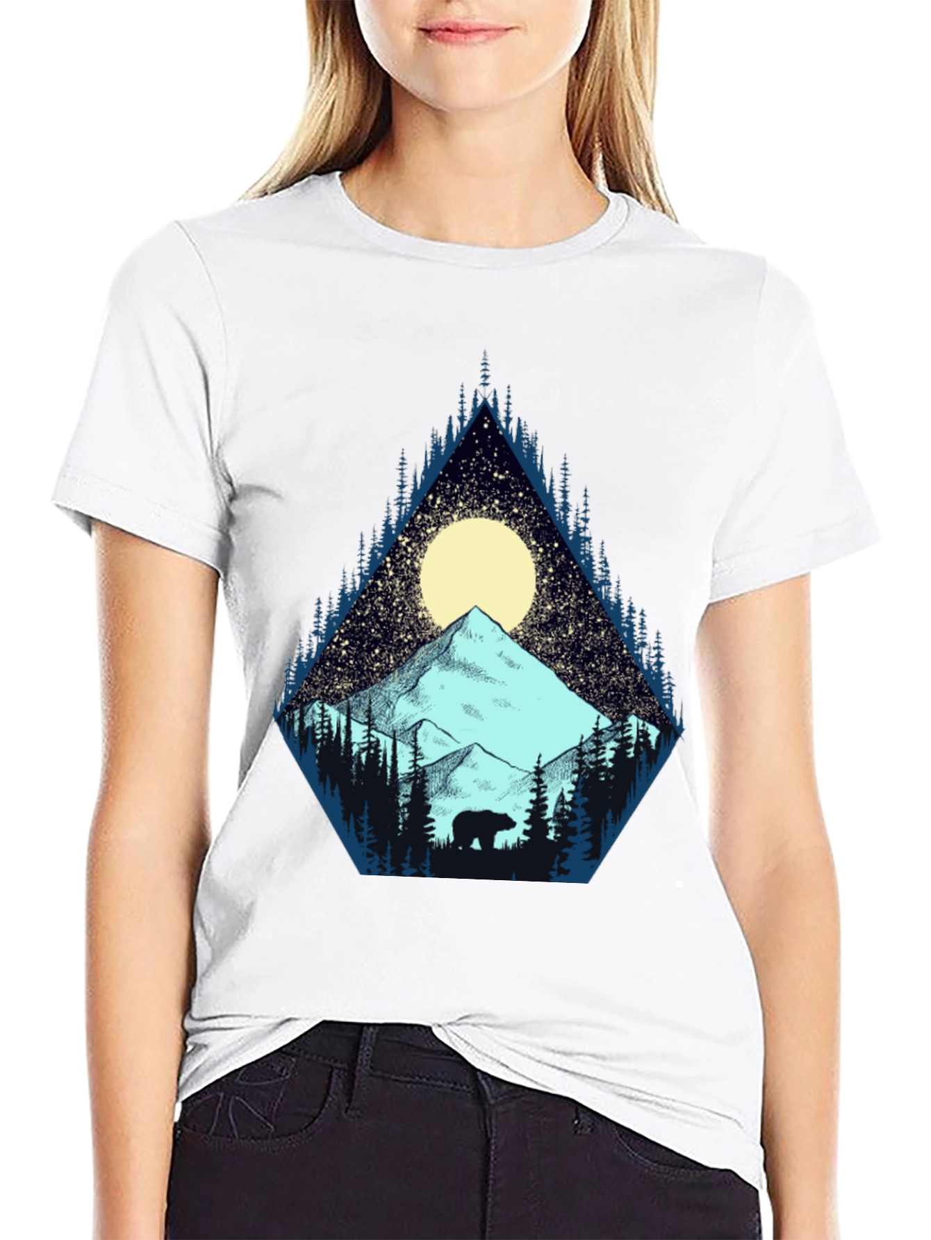 Black Mountain Bear Graphic Tee - Nature Adventure Shirt view 9
