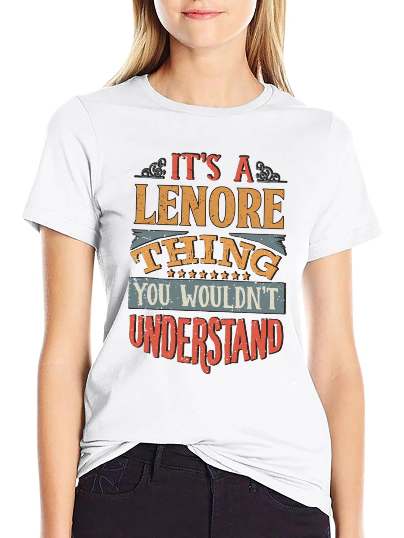 Black It's A Lenore Thing T-Shirt view 9