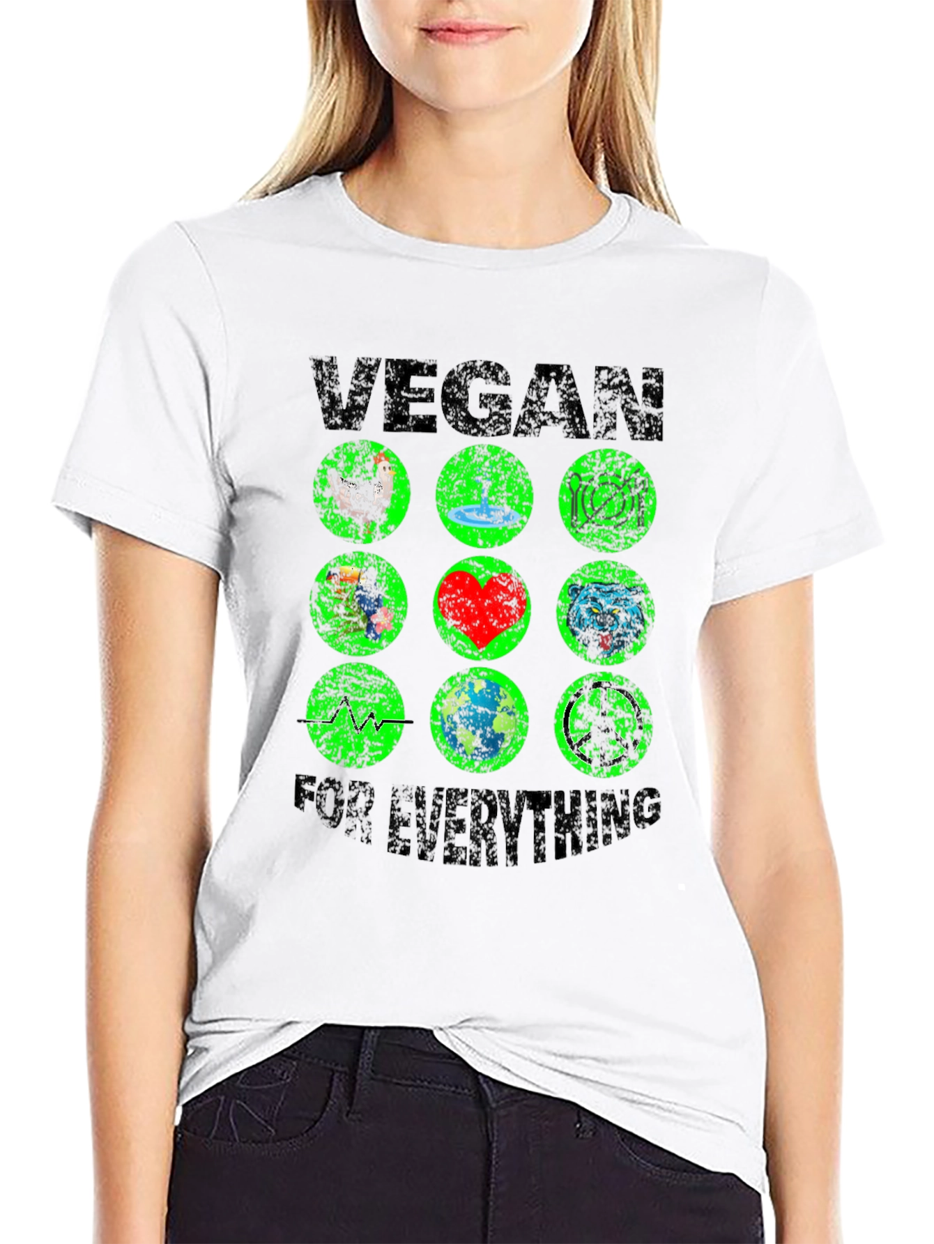 Black Vegan For Everything T-Shirt view 9
