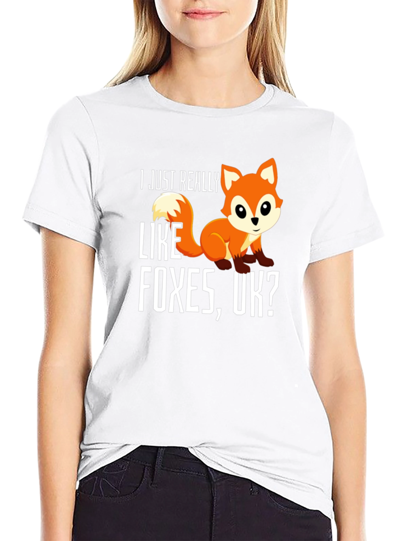 Black I Like Foxes Graphic T-Shirt - Unisex Crew Neck Tee view 9