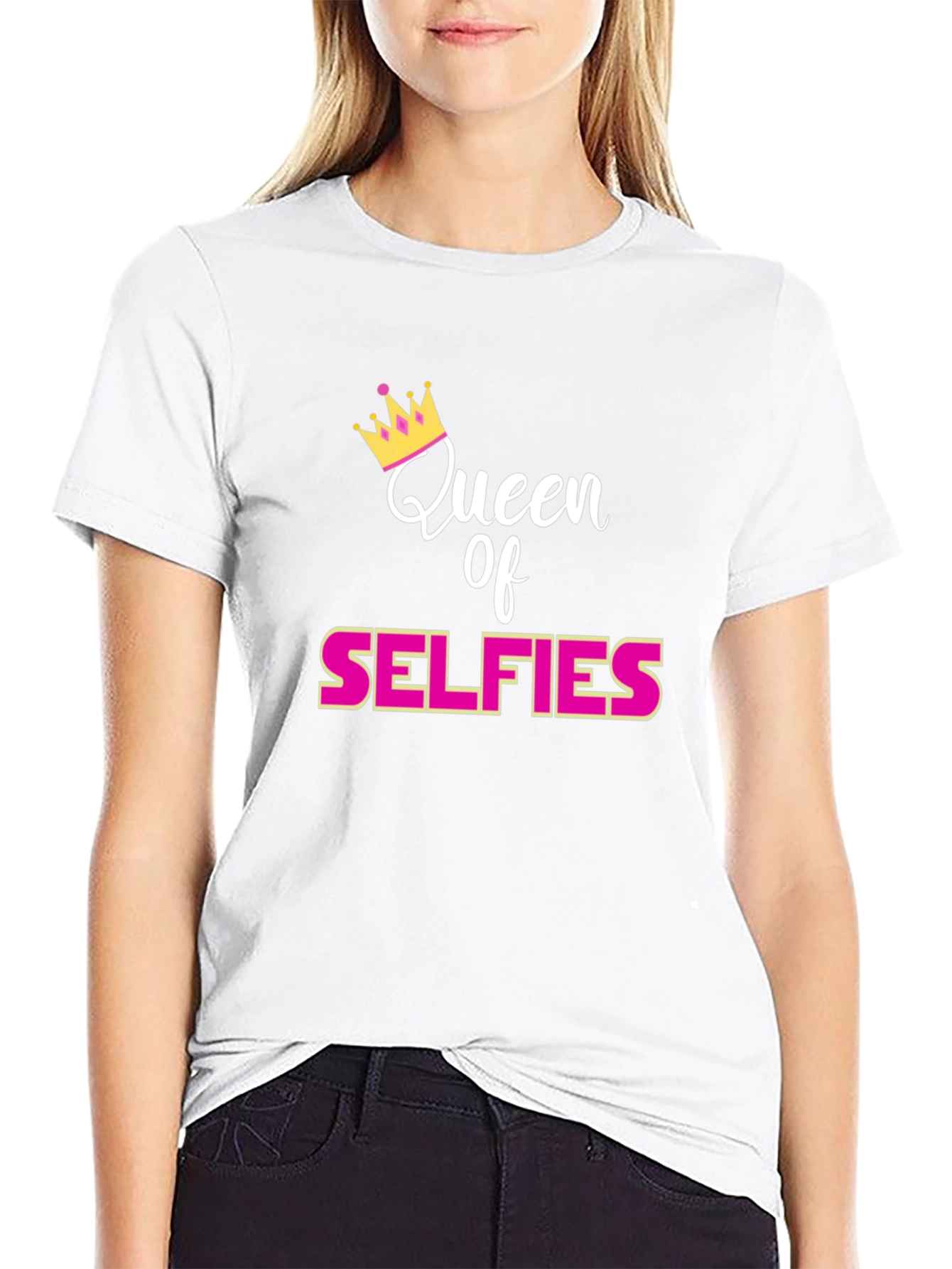 Black Queen of Selfies Black T-Shirt view 9