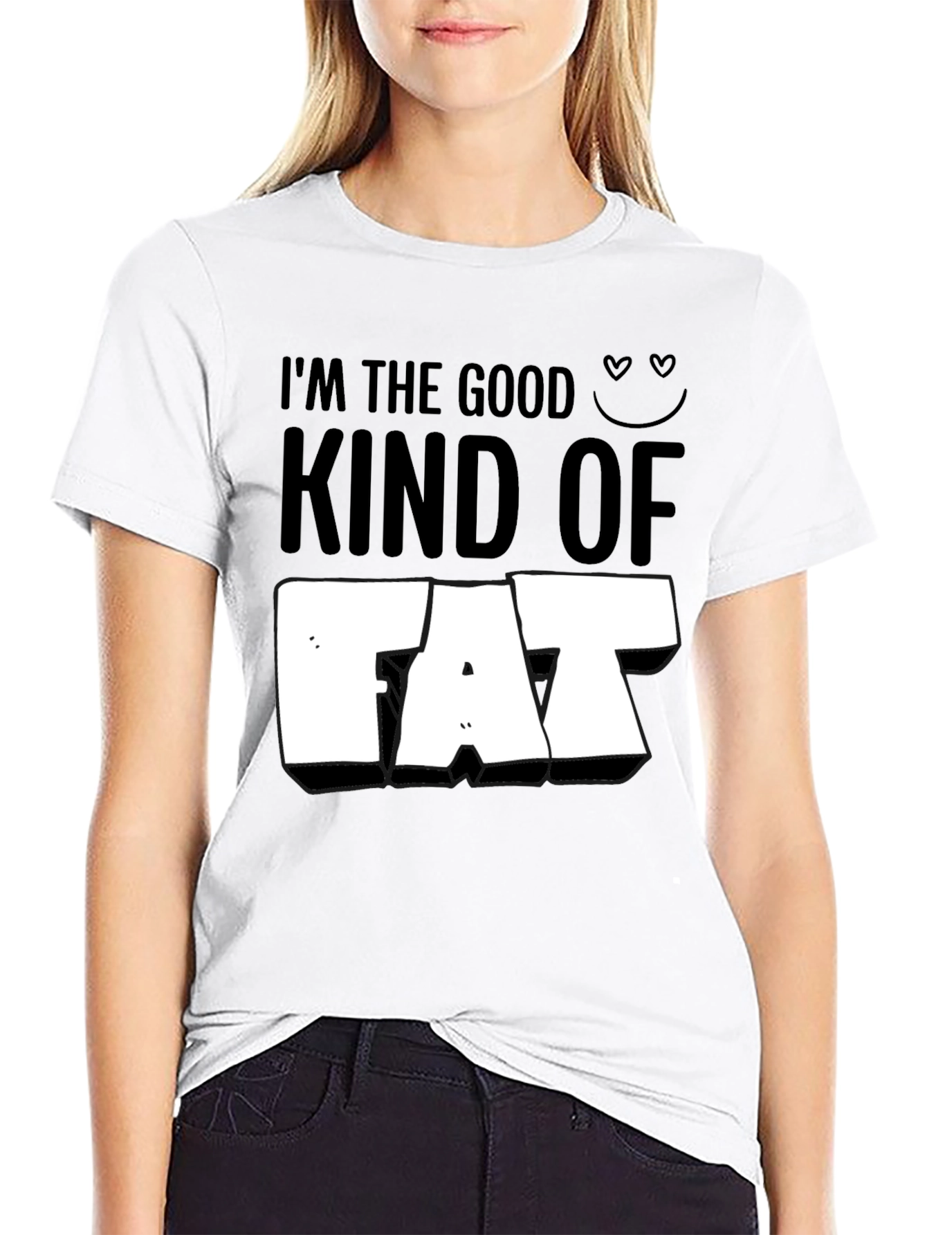 Black I'm the Good Kind of Fat T-Shirt - Funny Graphic Tee view 9