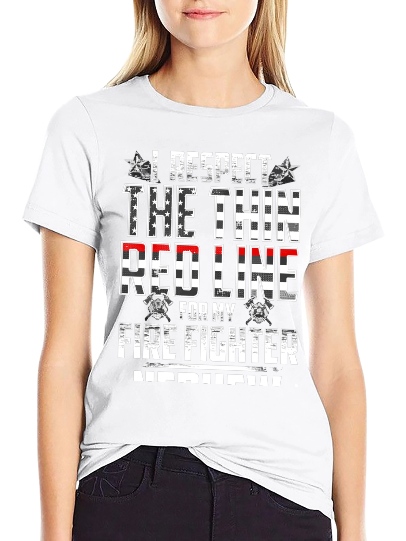 I Respect The Thin Red Line Firefighter T-Shirt - 9