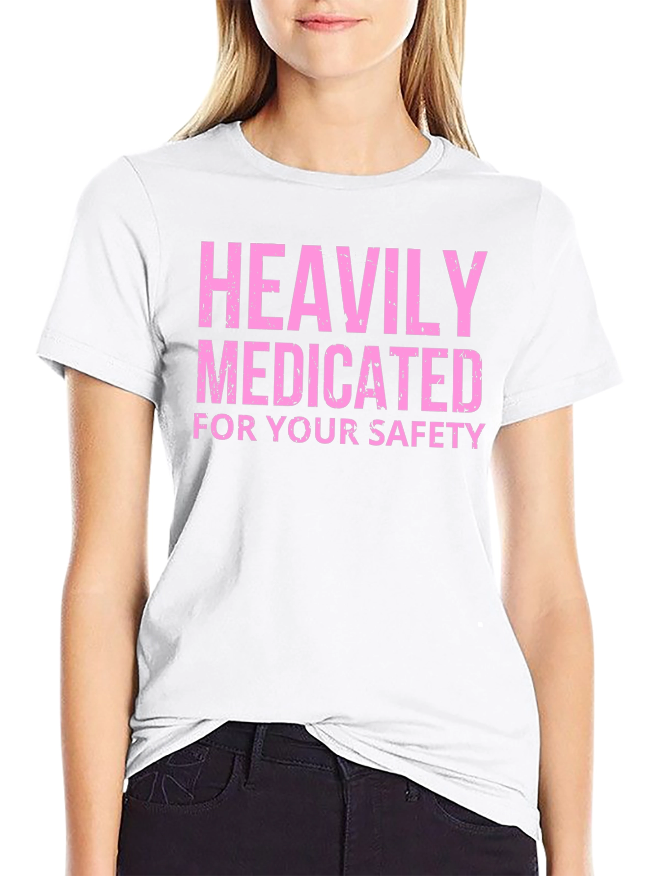 Black Heavily Medicated Funny Graphic Tee view 9