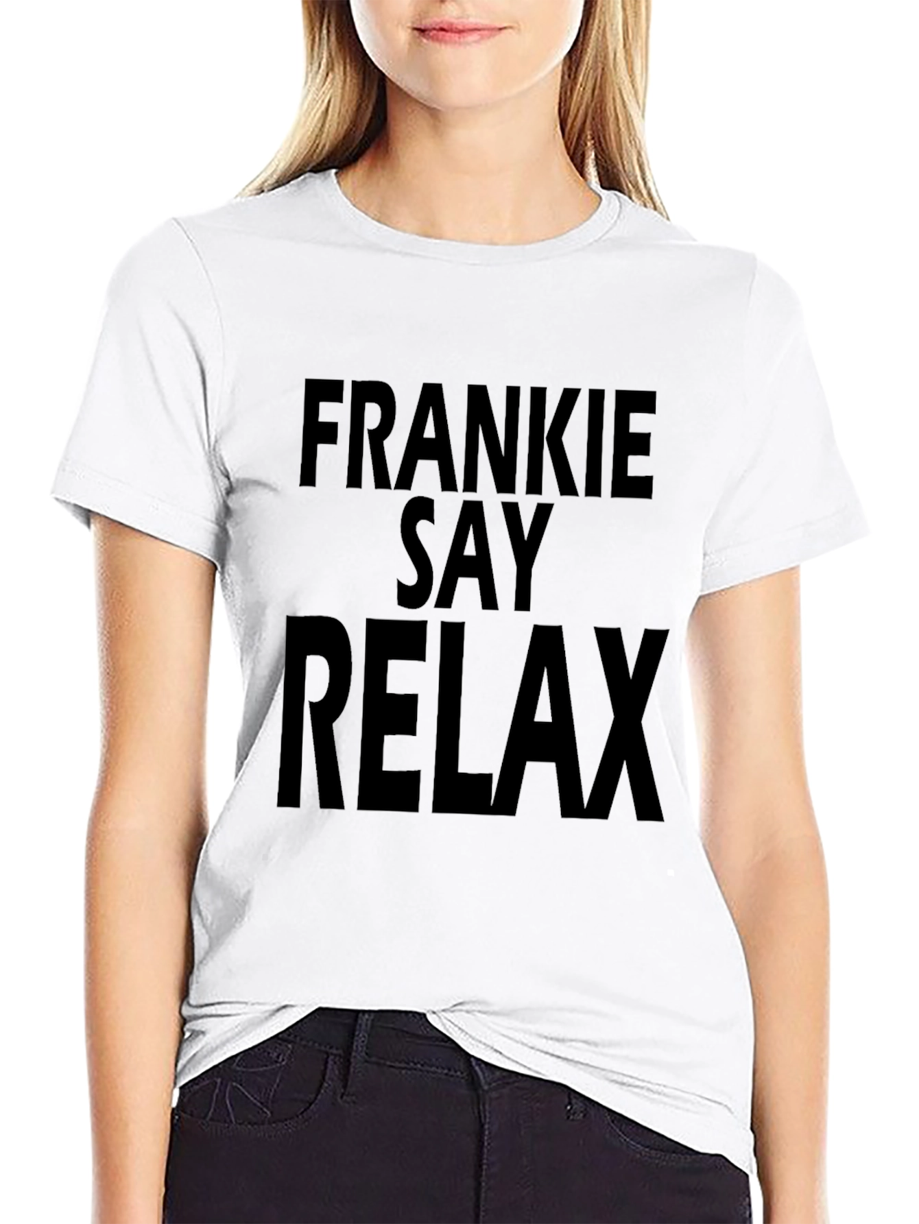 Black Frankie Say Relax Black Graphic T-Shirt view 9