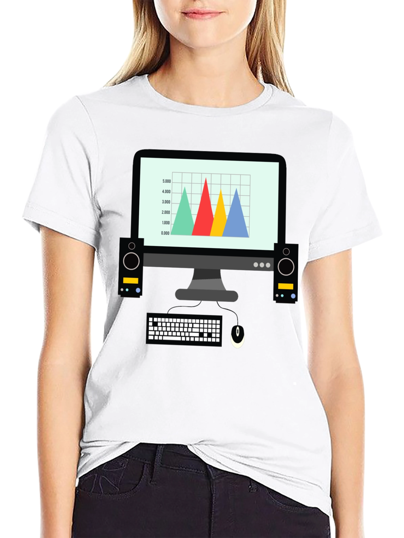 Black Computer Graphic Tee - Funny Tech Geek T-Shirt view 9