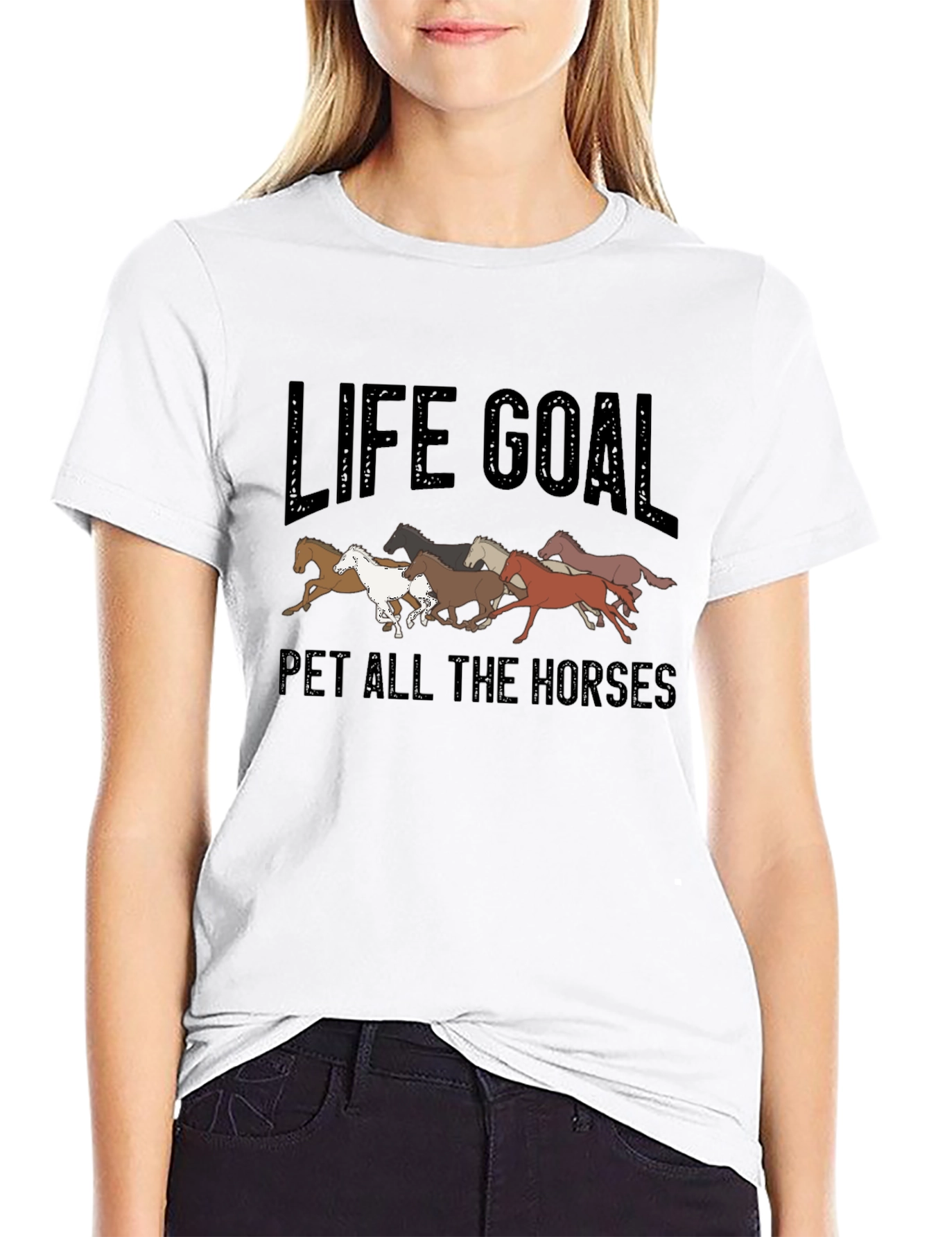 Black Life Goal Pet All The Horses Graphic T-Shirt view 9