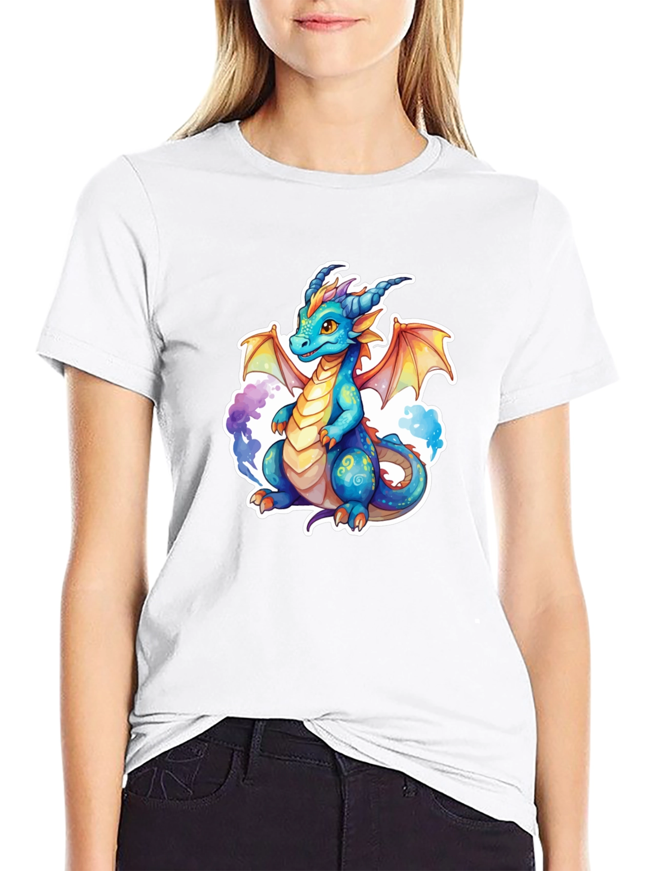 Black Dragon Graphic Tee - Fantasy Art Shirt view 9
