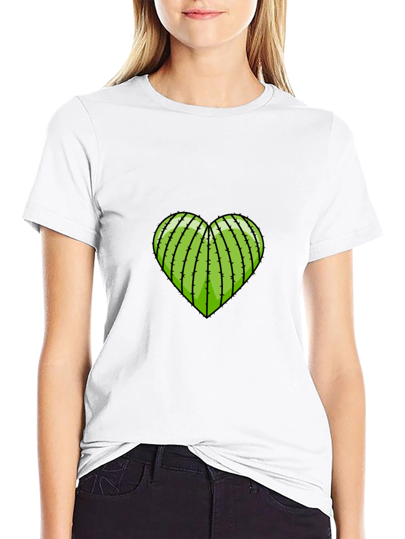 Black Prickly Love T-Shirt - Heart Cactus Graphic Tee view 9