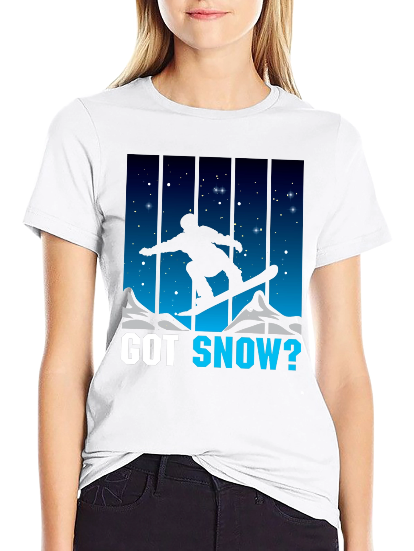 Black Got Snow? Snowboarding T-Shirt view 9