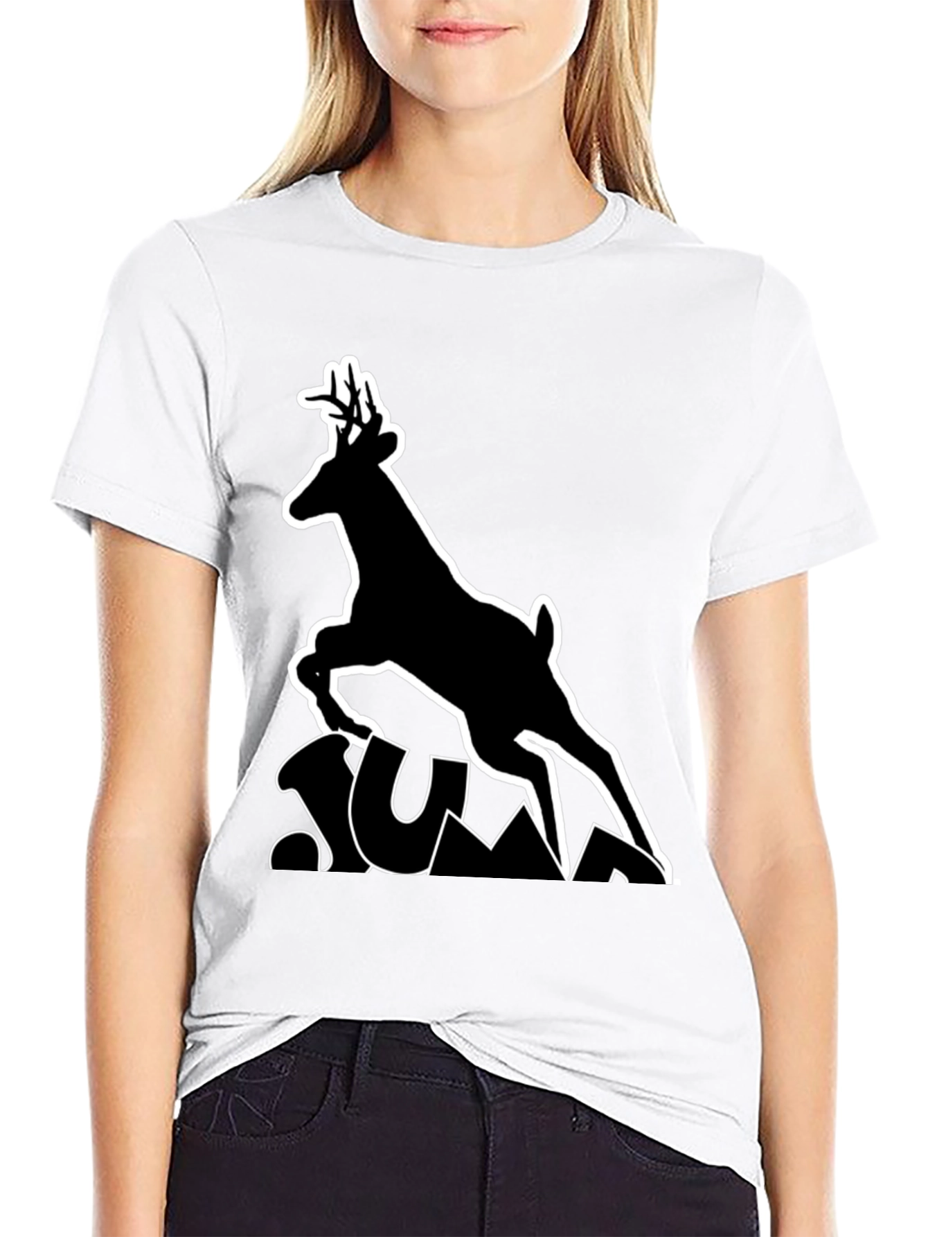 Black Deer Silhouette Graphic Tee - Black view 9