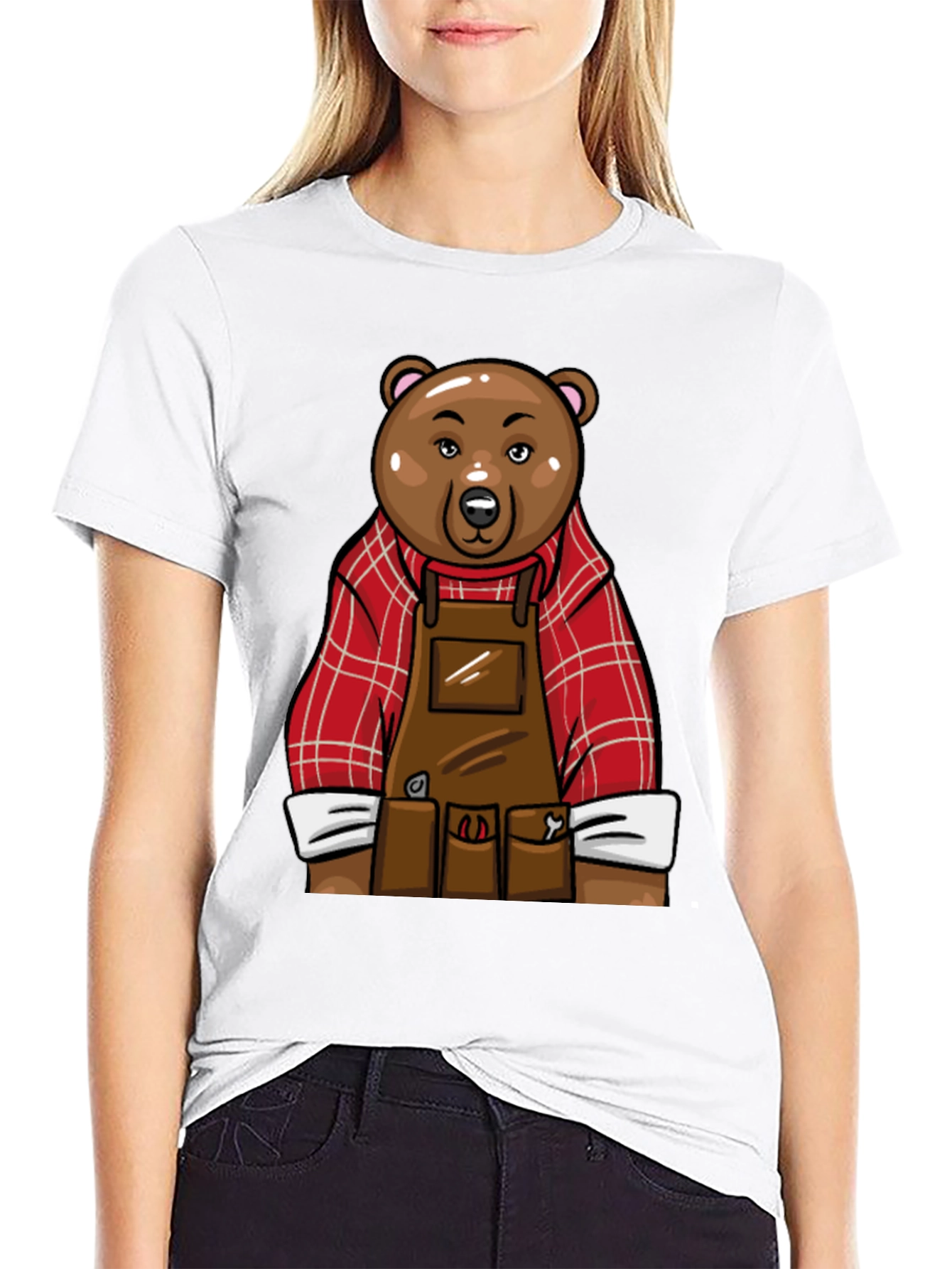 Black Lumberjack Bear Graphic T-Shirt - Black view 9
