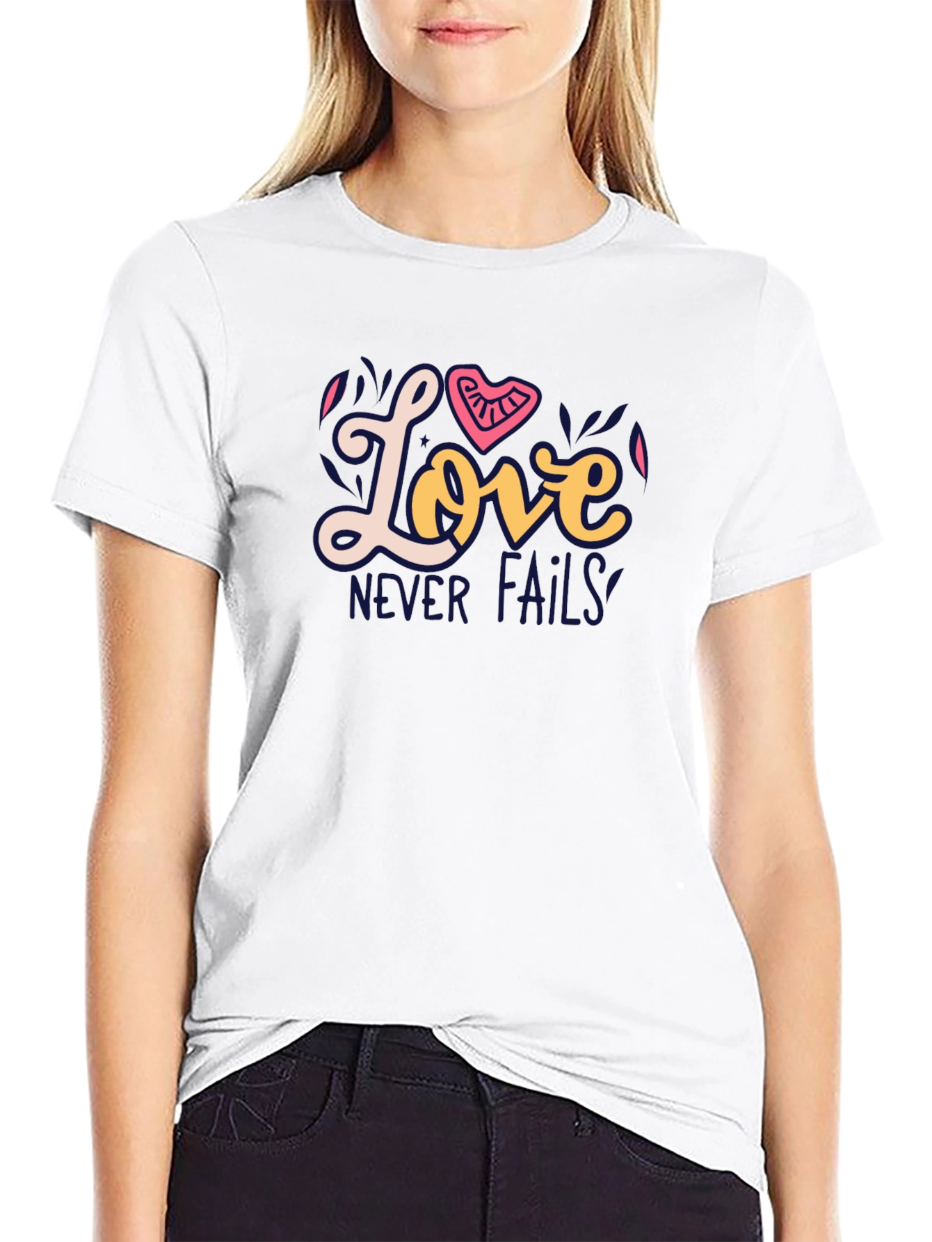 Black Love Never Fails Graphic Tee view 9