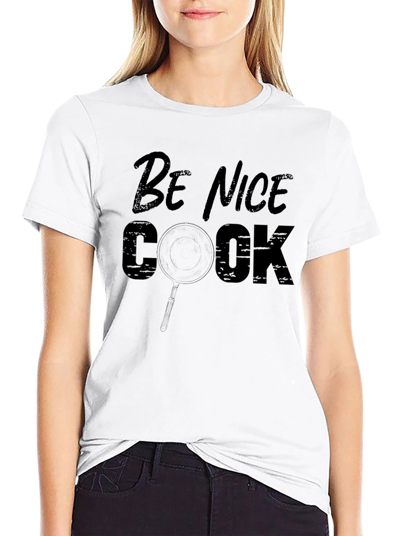 Black Be Nice Cook T-Shirt - Funny Chef Tee view 9