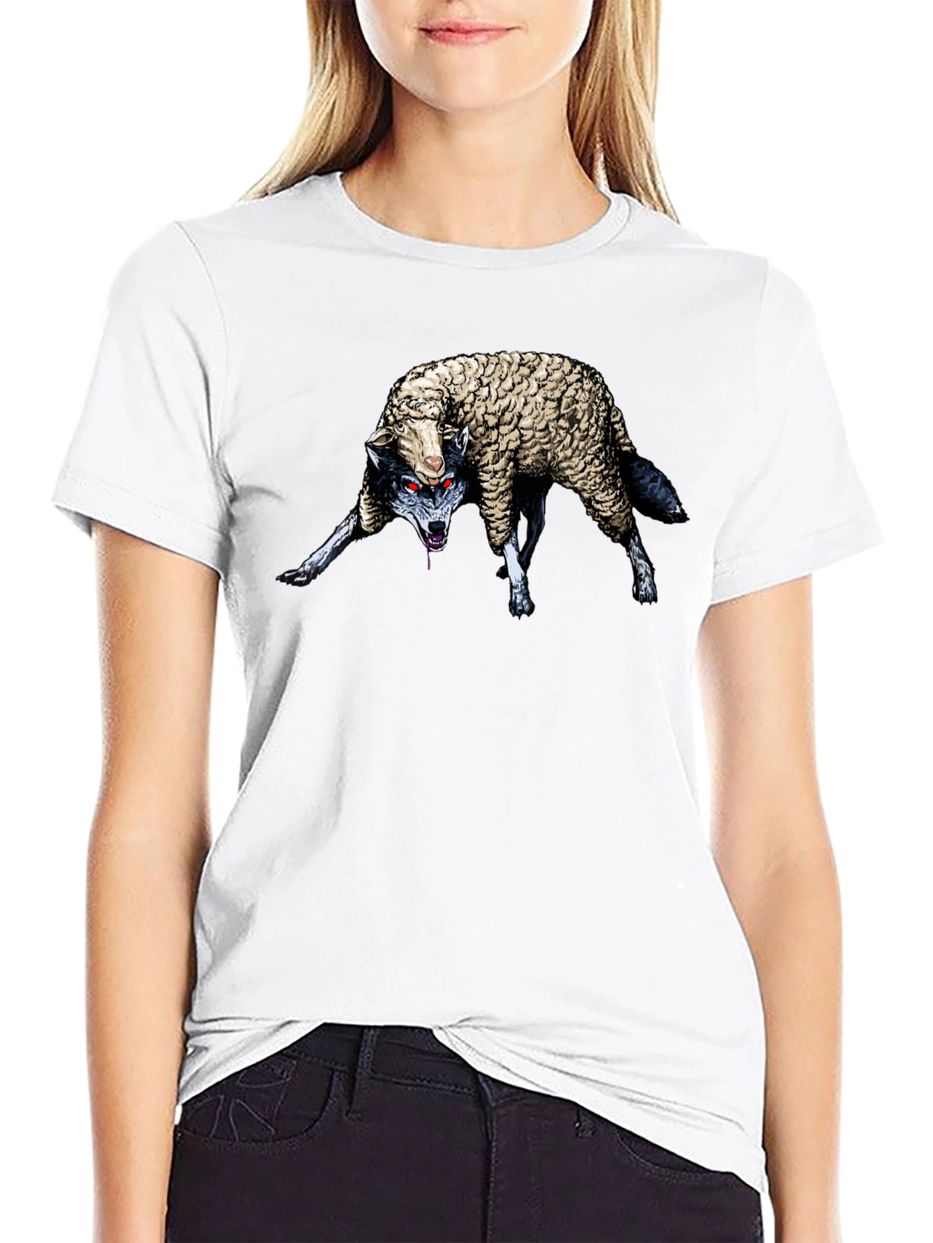 Black Wolf in Sheep's Clothing Graphic T-Shirt view 9