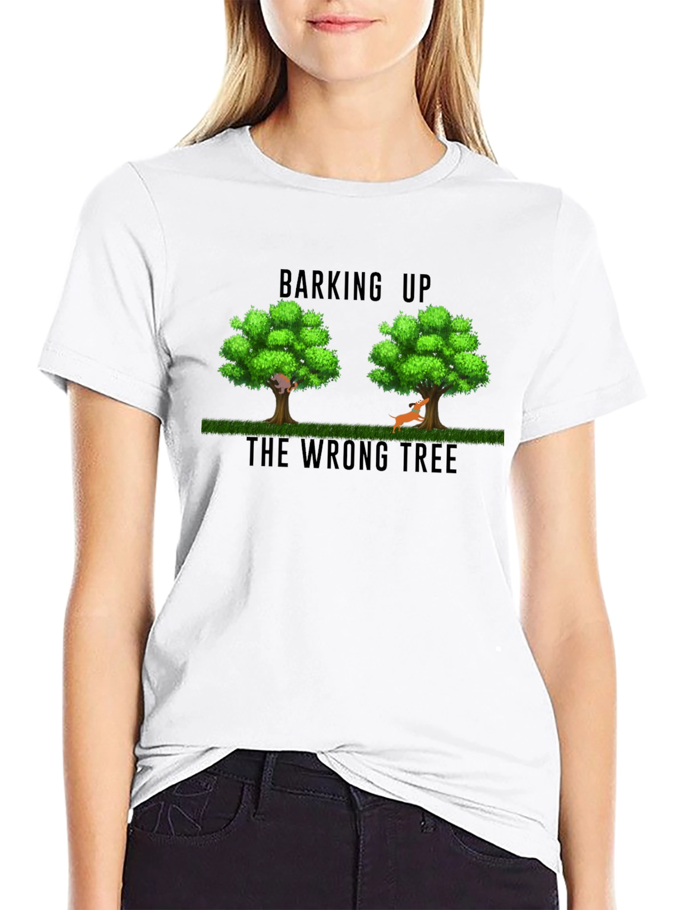 Black Barking Up the Wrong Tree Graphic T-Shirt view 9