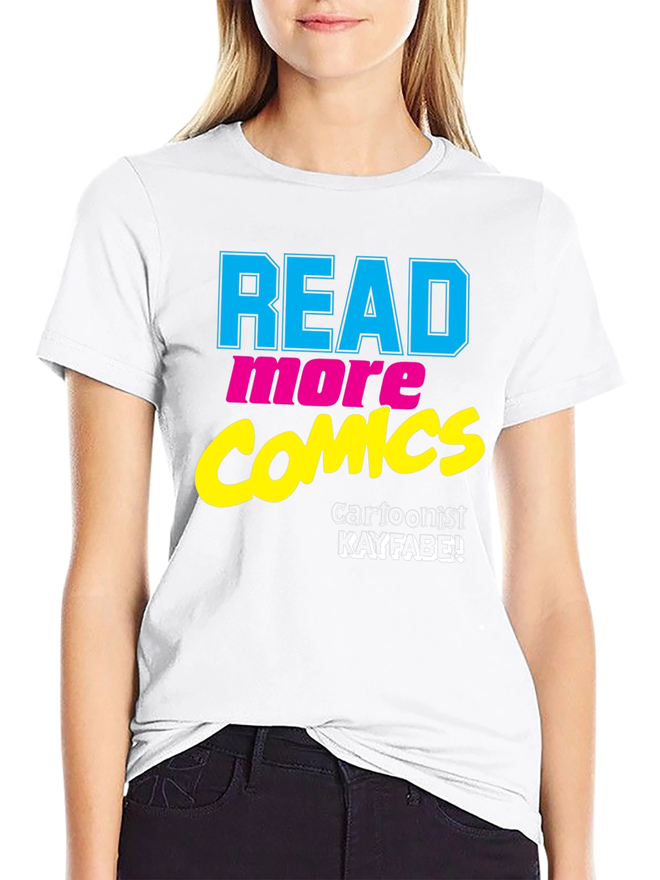 Black Read More Comics T-Shirt - Cartoonist Kayfabe view 9