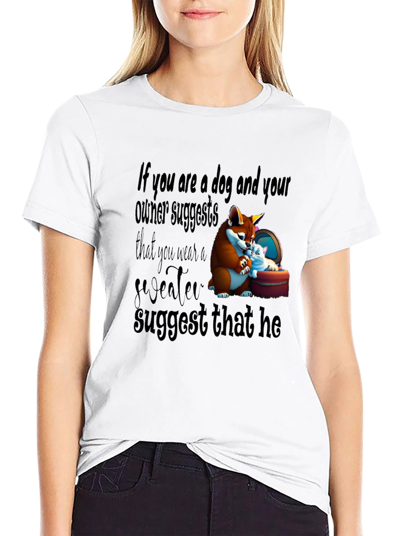 Black Dog Owner Funny Graphic Tee view 9