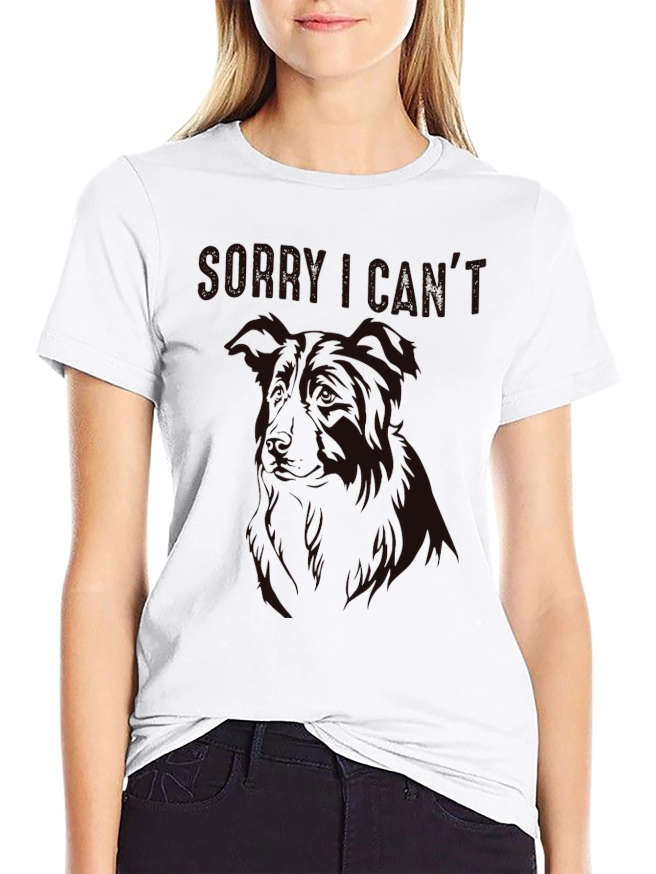 Black Sorry I Can't Dog Graphic Tee view 9