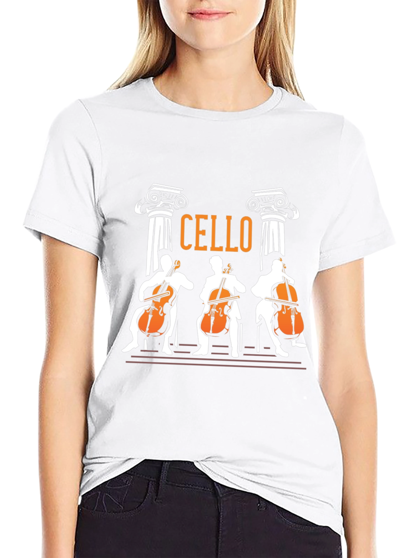 Black Cello Players Graphic T-Shirt - Musician Tee view 9