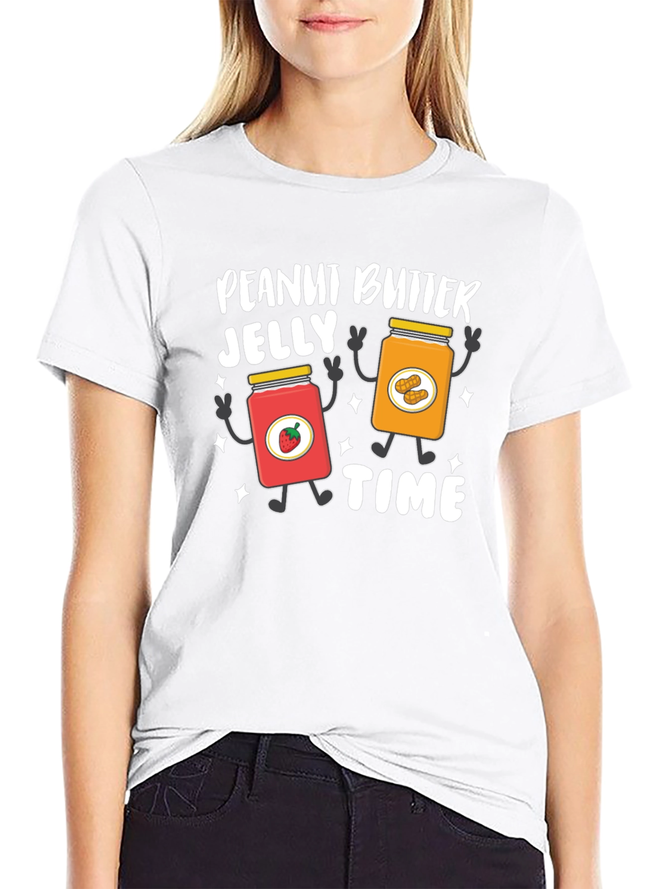Black Peanut Butter Jelly Time Graphic T-Shirt view 9