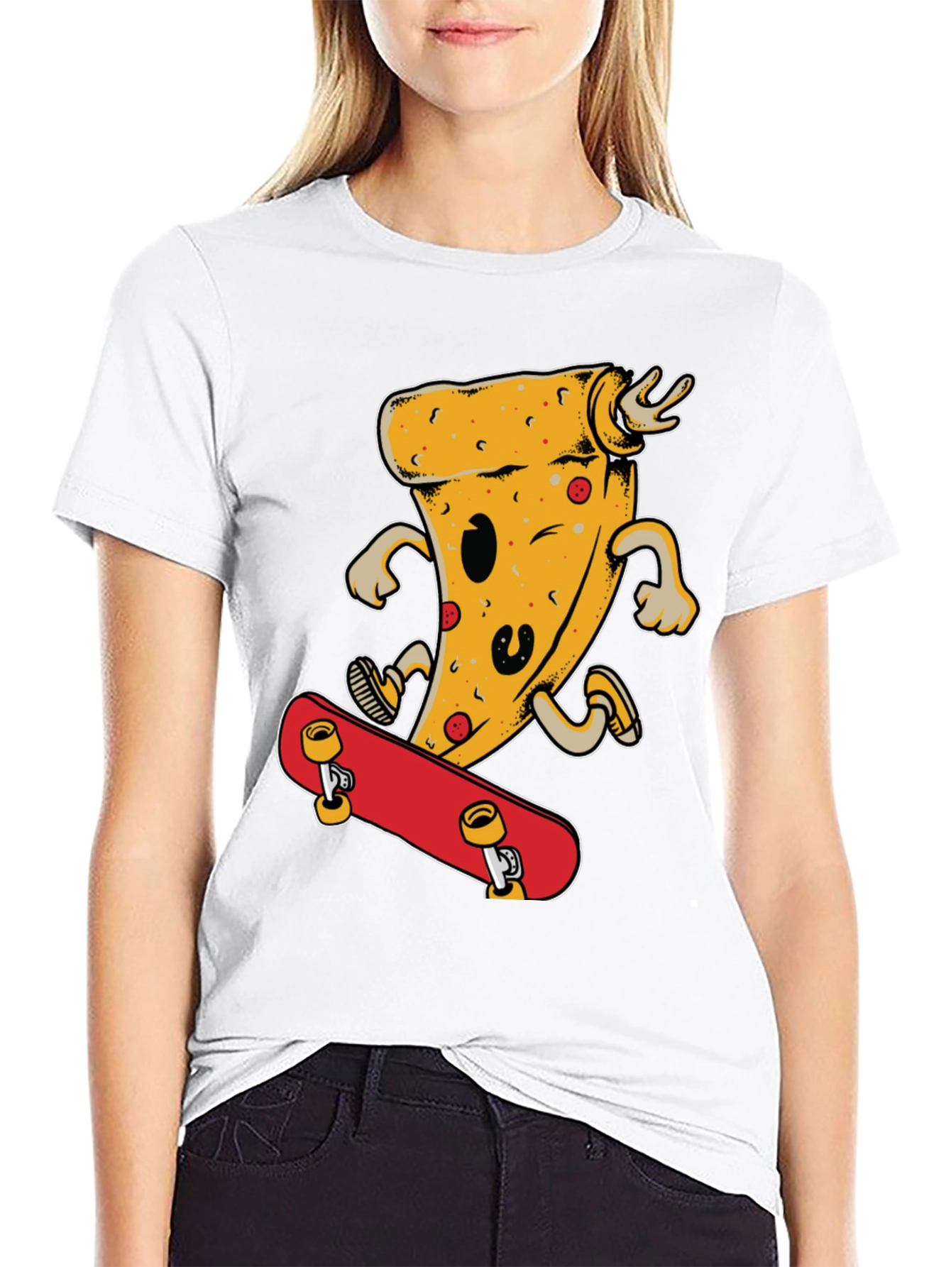 Black Pizza Skateboard T-Shirt - Fun & Stylish view 9