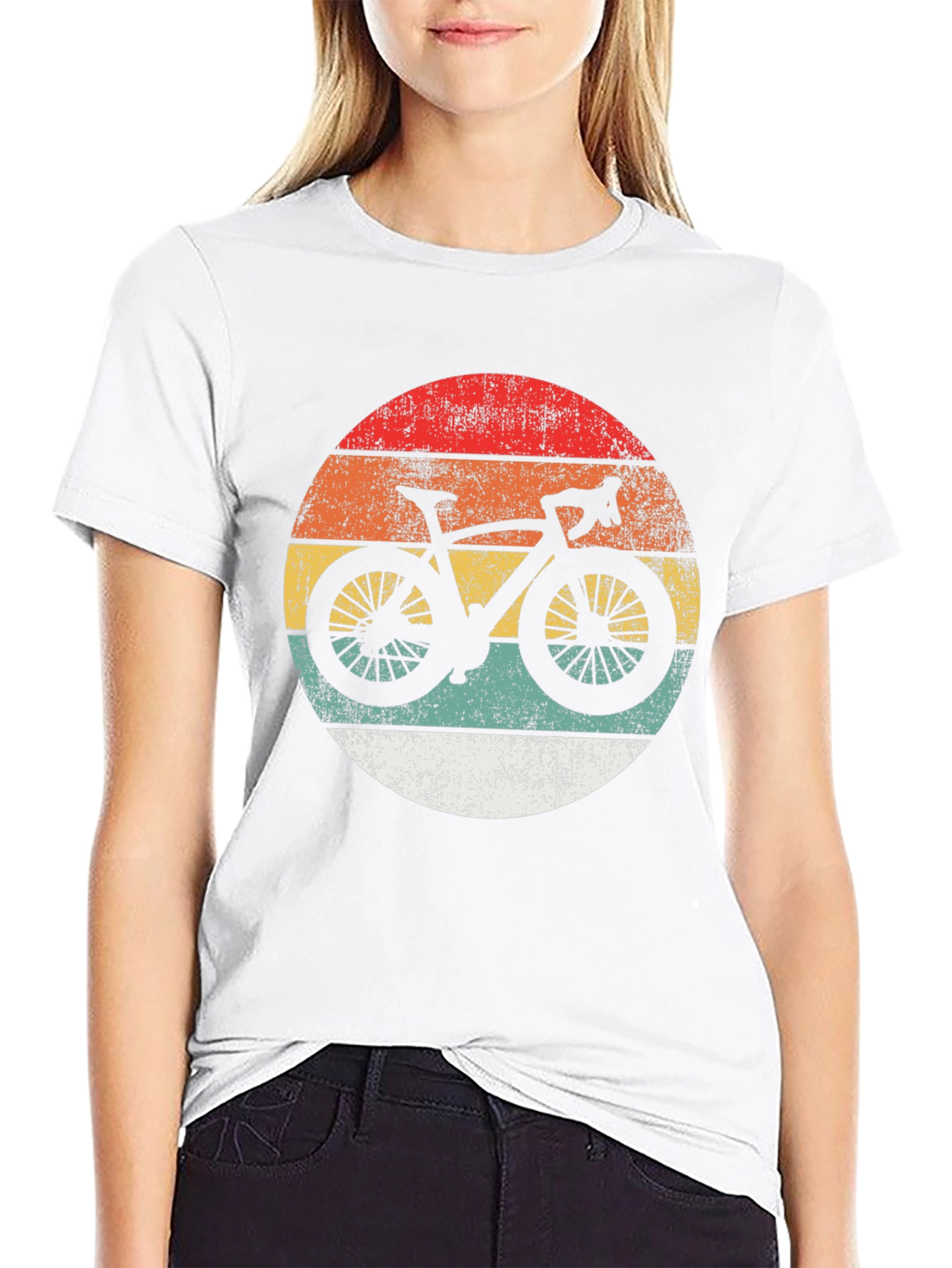 Black Retro Cycling Sunset T-Shirt view 9
