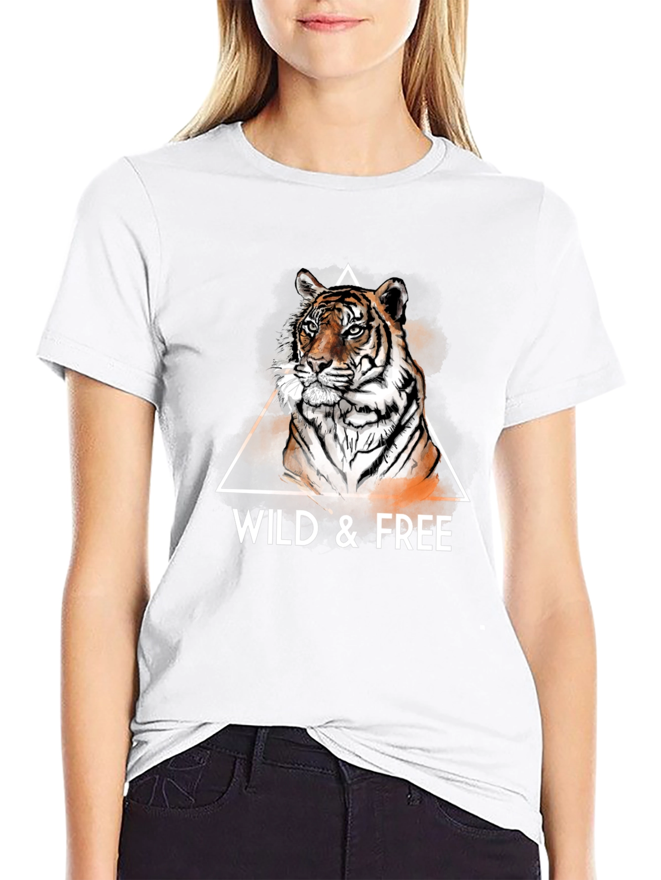 Black Wild & Free Tiger Graphic Tee - Cool Men's T-Shirt view 9