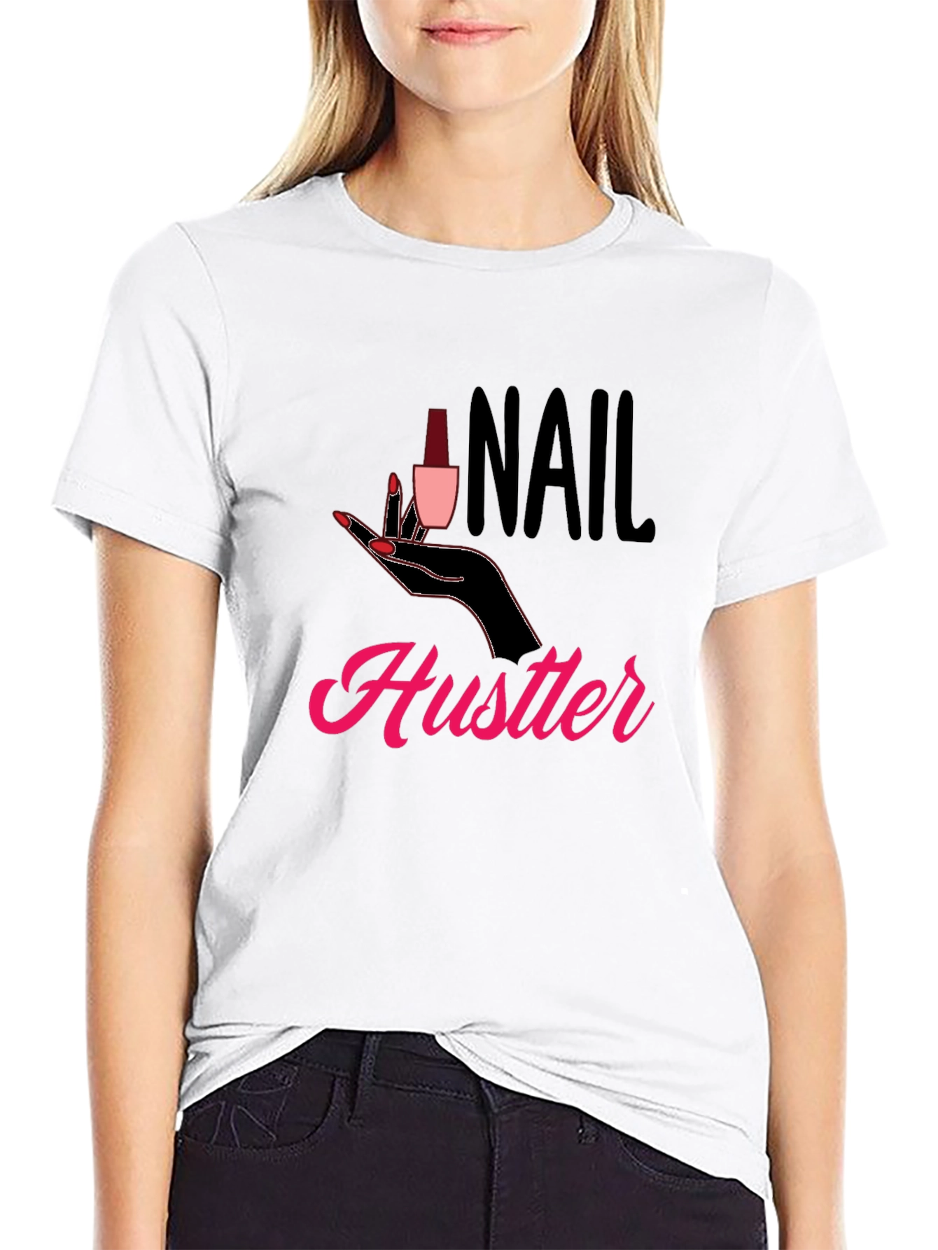 Black Nail Hustler Graphic T-Shirt - Trendy Style view 9