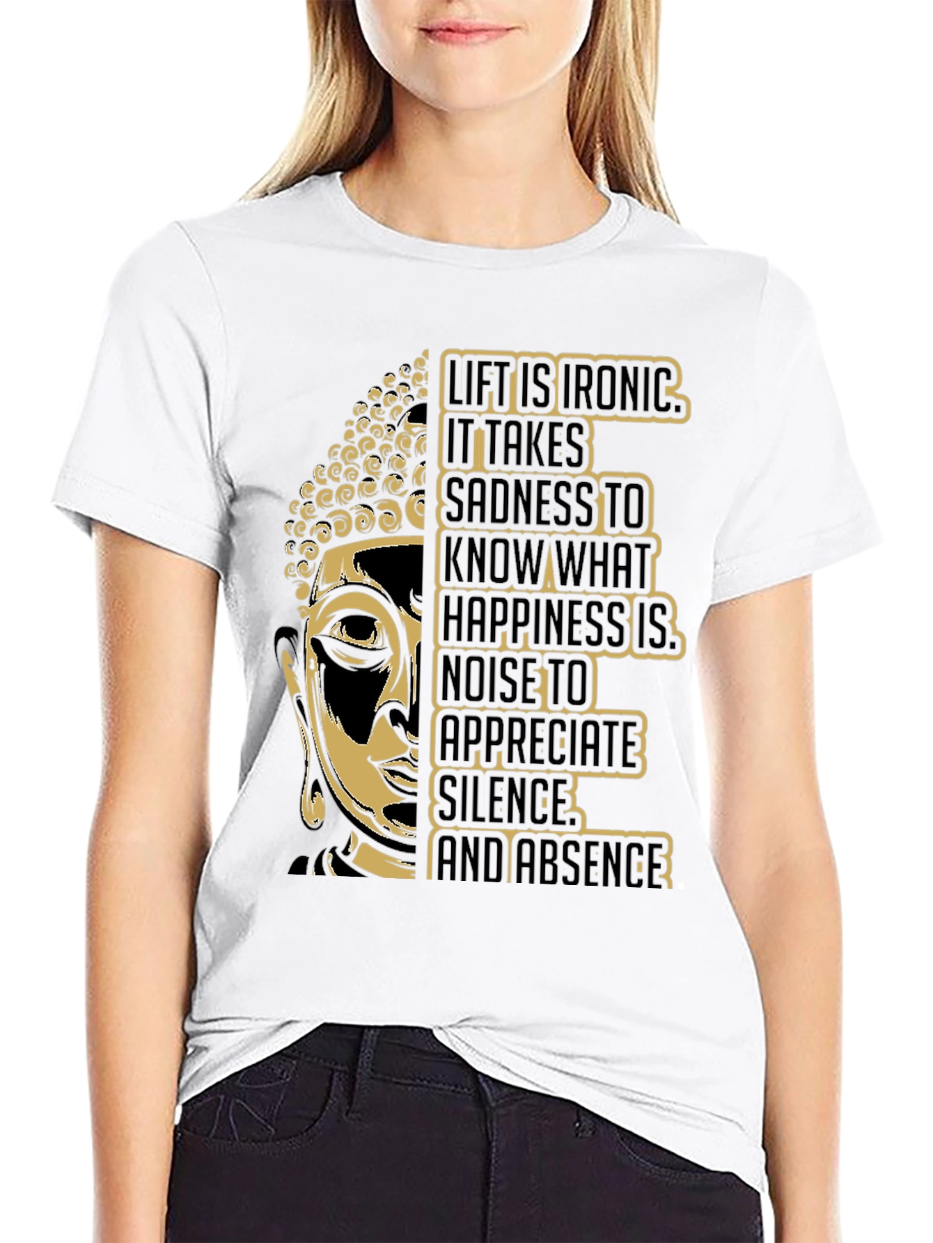 Black Buddha Graphic Tee - Irony of Life T-Shirt view 9
